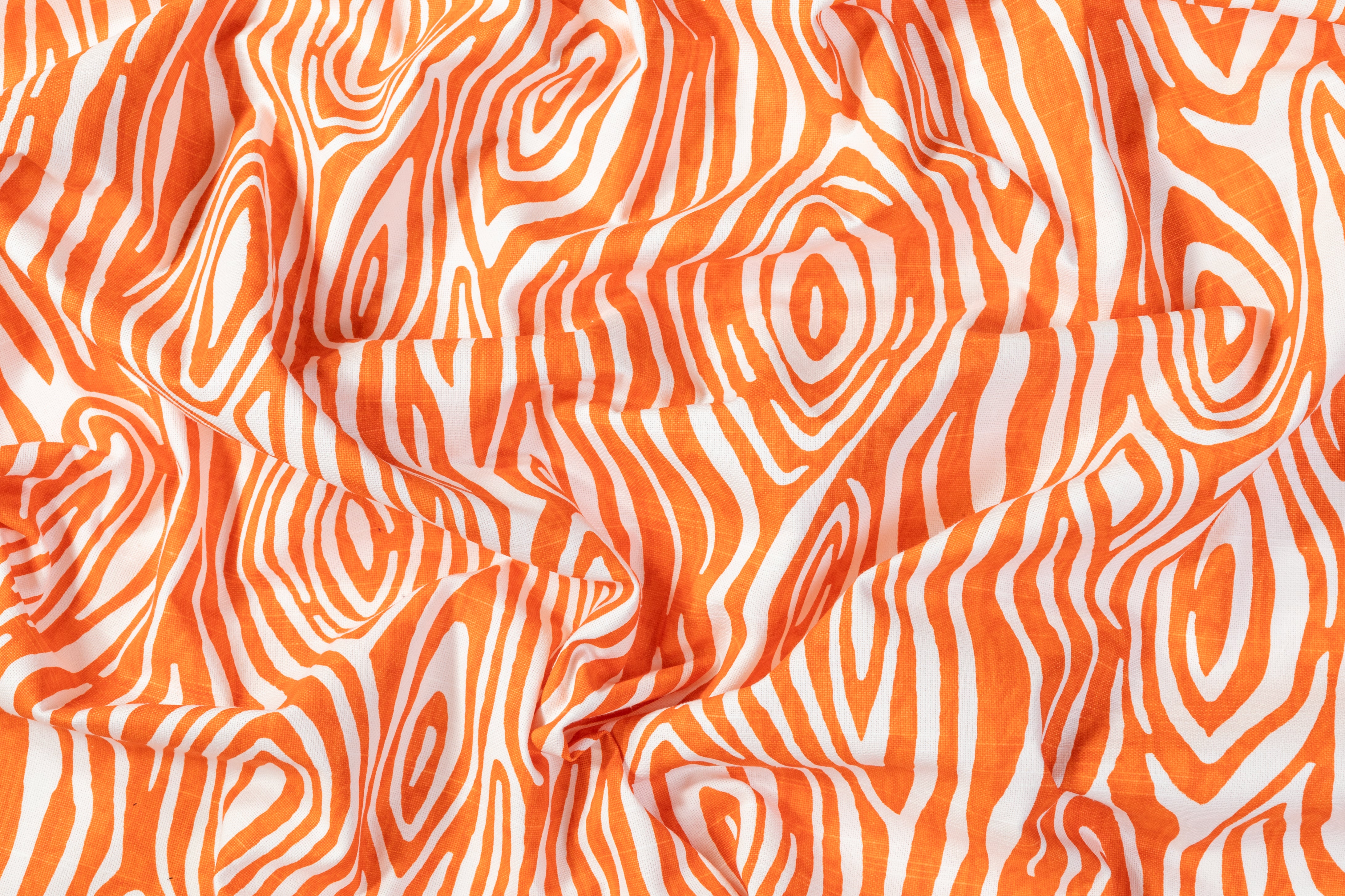 Abstract Printed Cotton Canvas - Orange / White