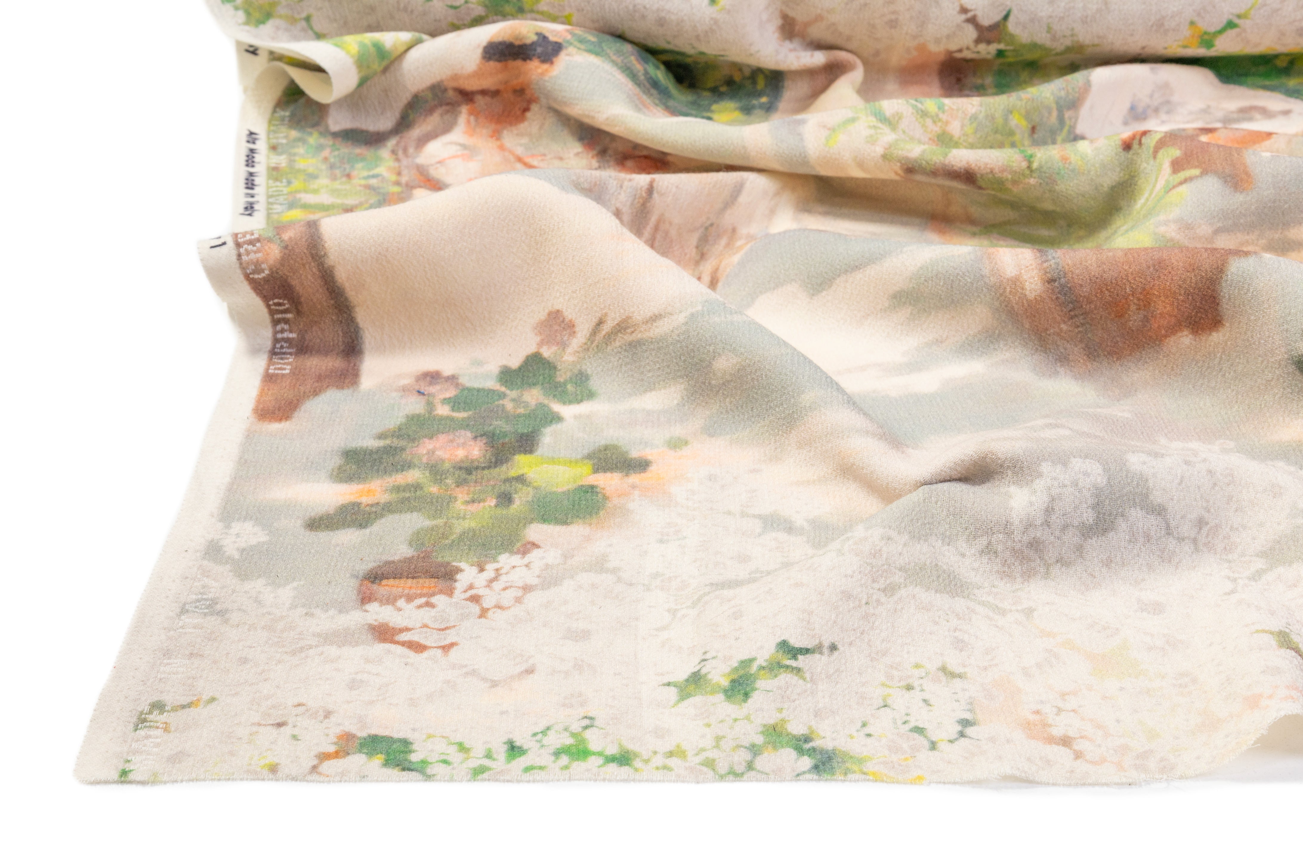 Printed Italian Double Wool Crepe Panel