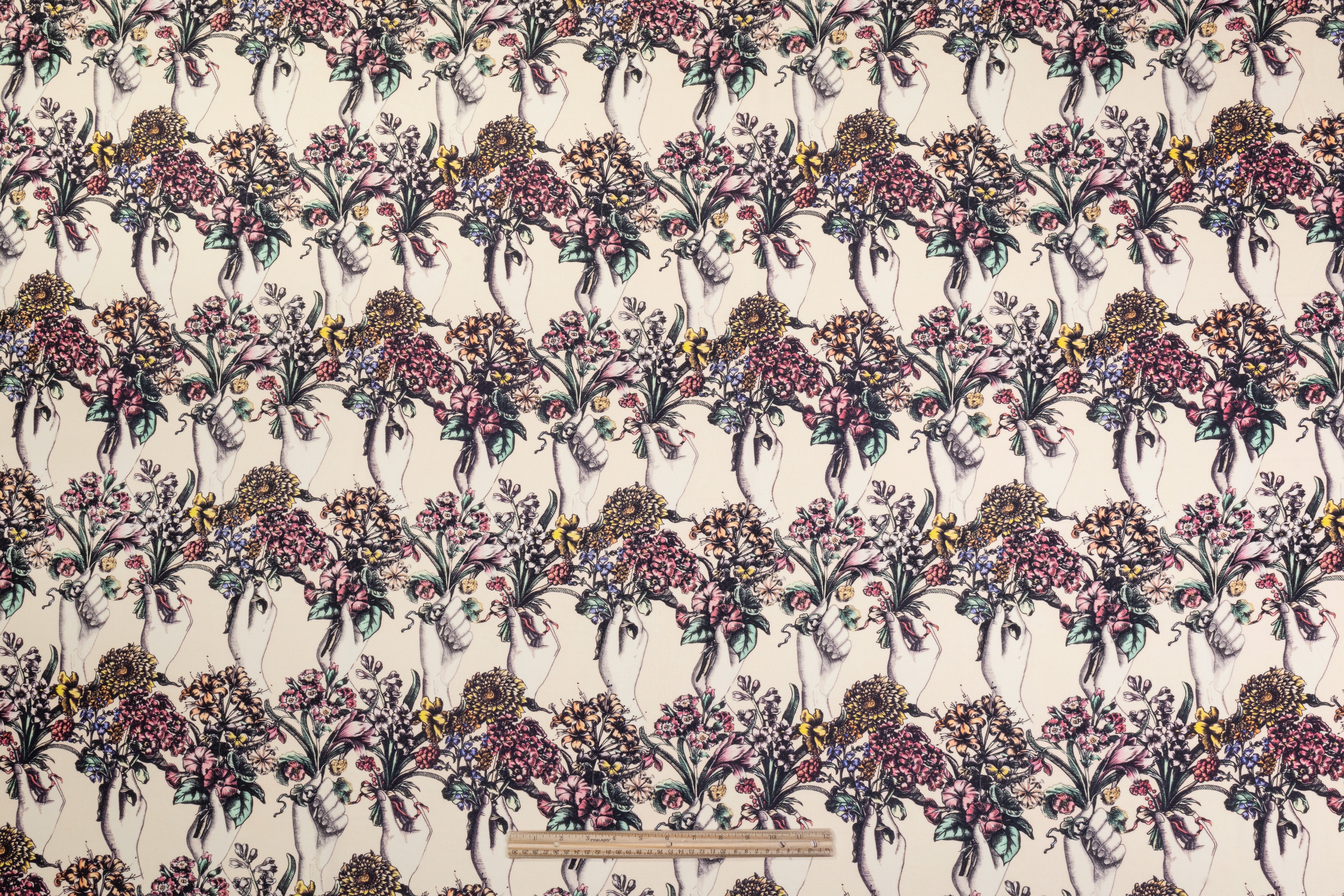 Handheld Blooms - Printed Italian Wool