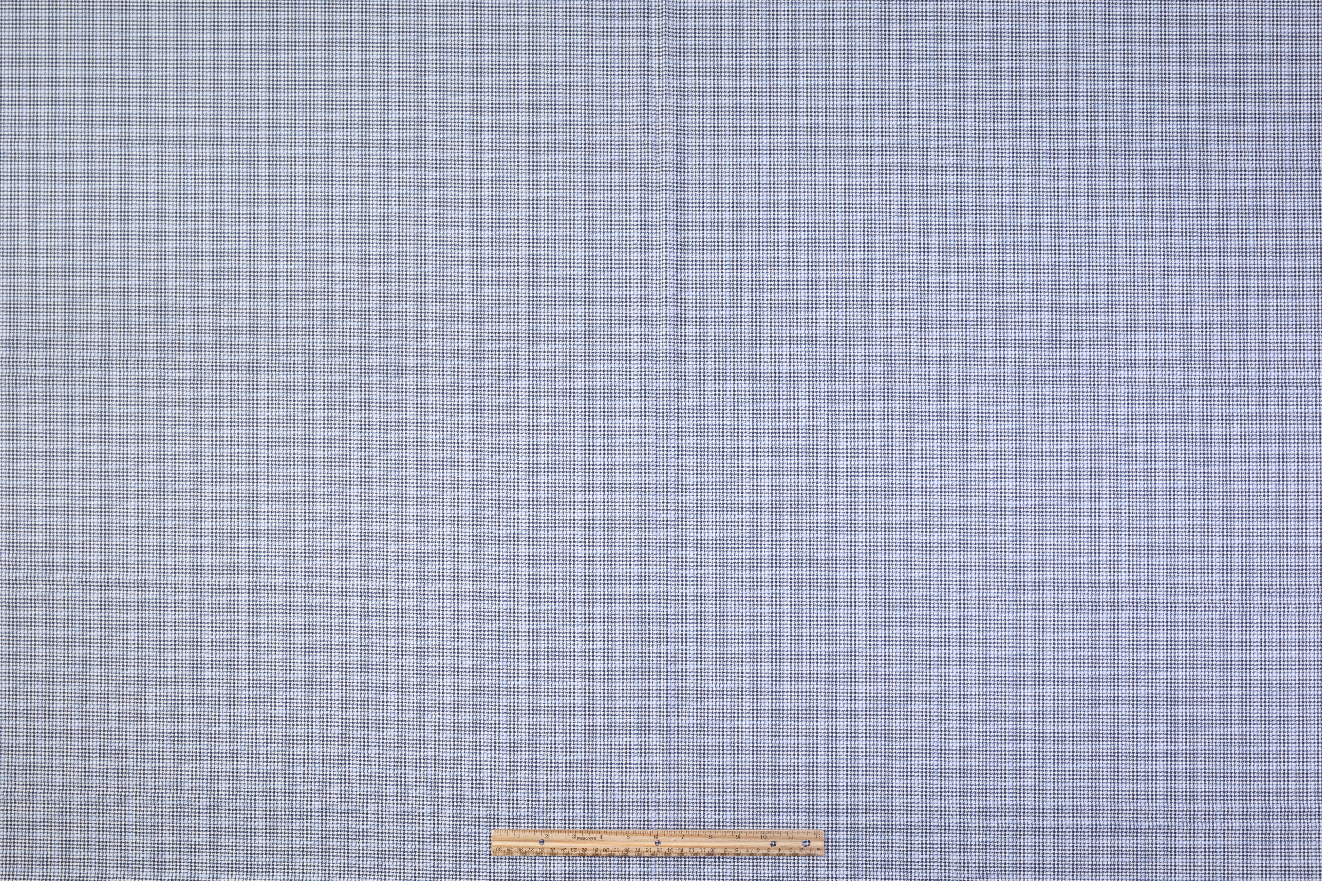 Checked Italian Wool Suiting - Blue / White
