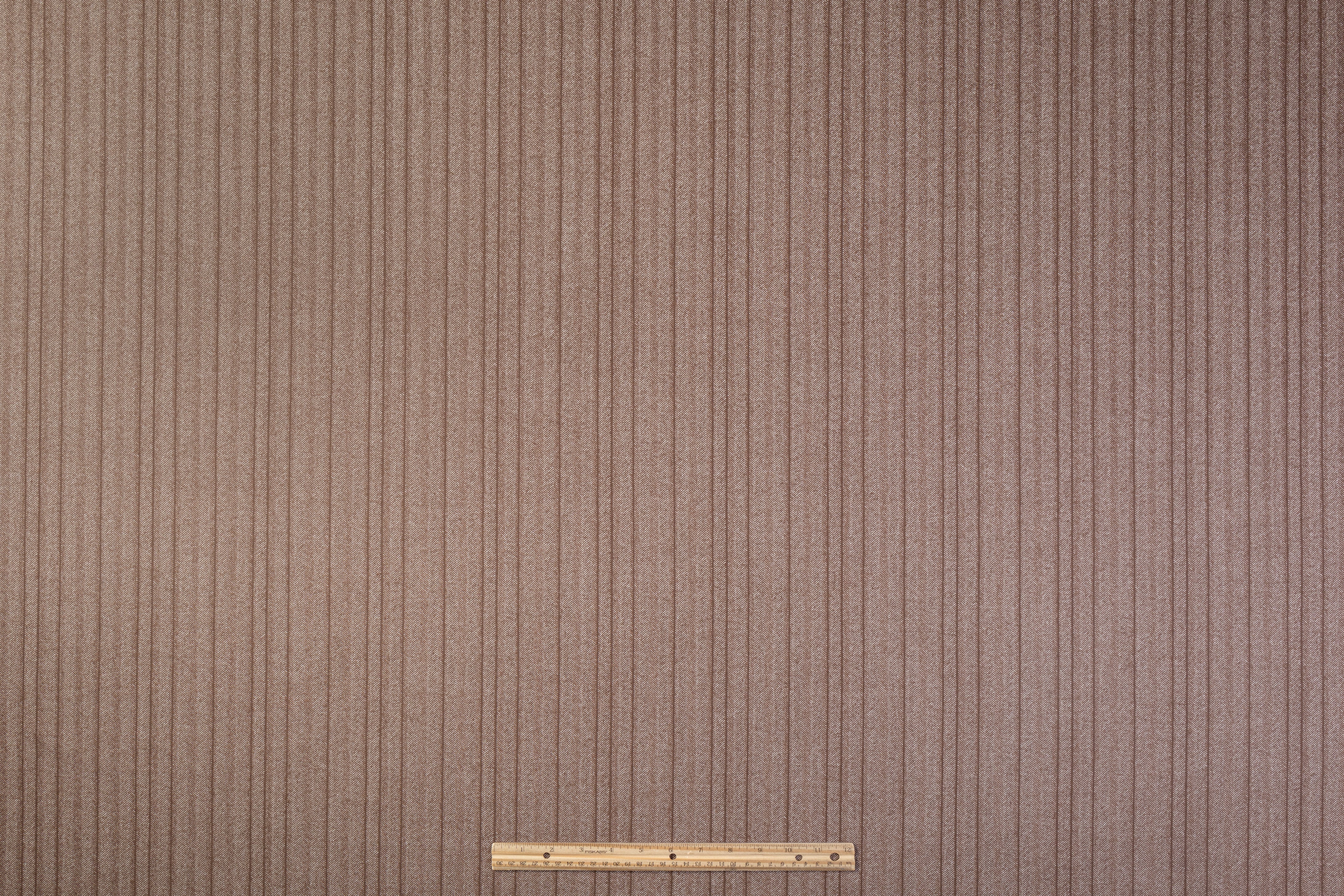 Herringbone Italian Wool Suiting - Brown