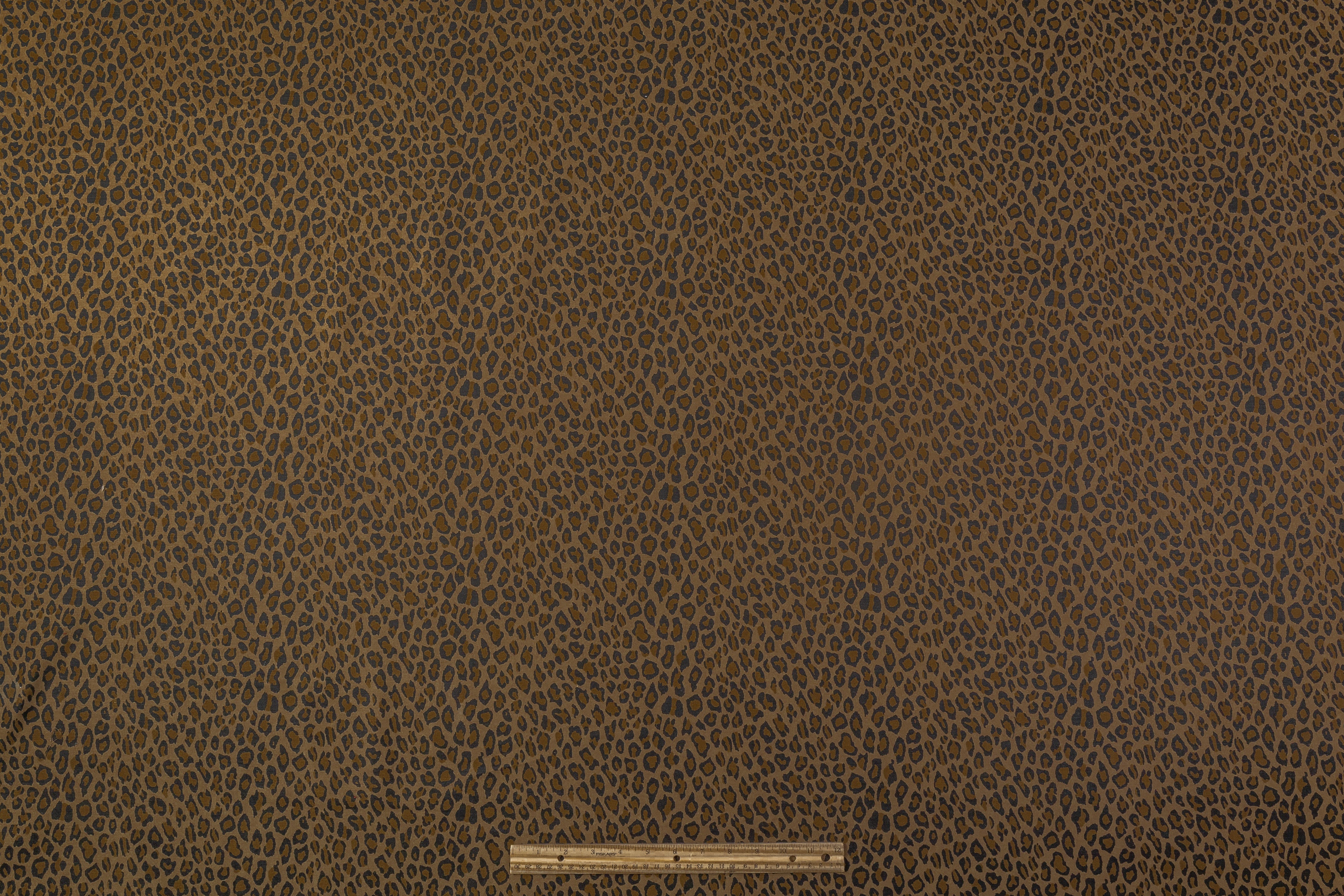 Cheetah Print Cotton Denim - Brown / Black