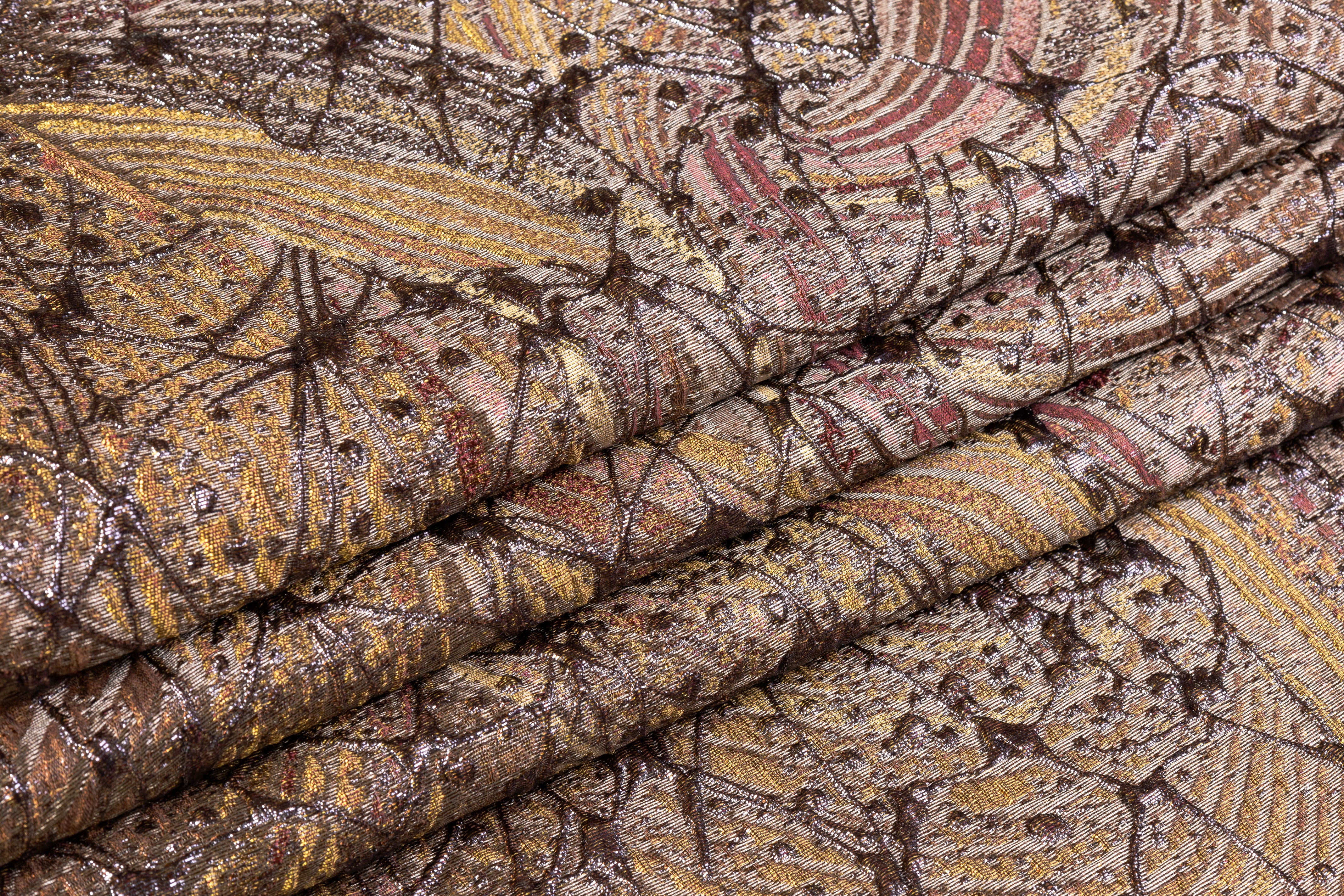 Abstract Metallic Italian Cloqué Brocade - Antique Brass