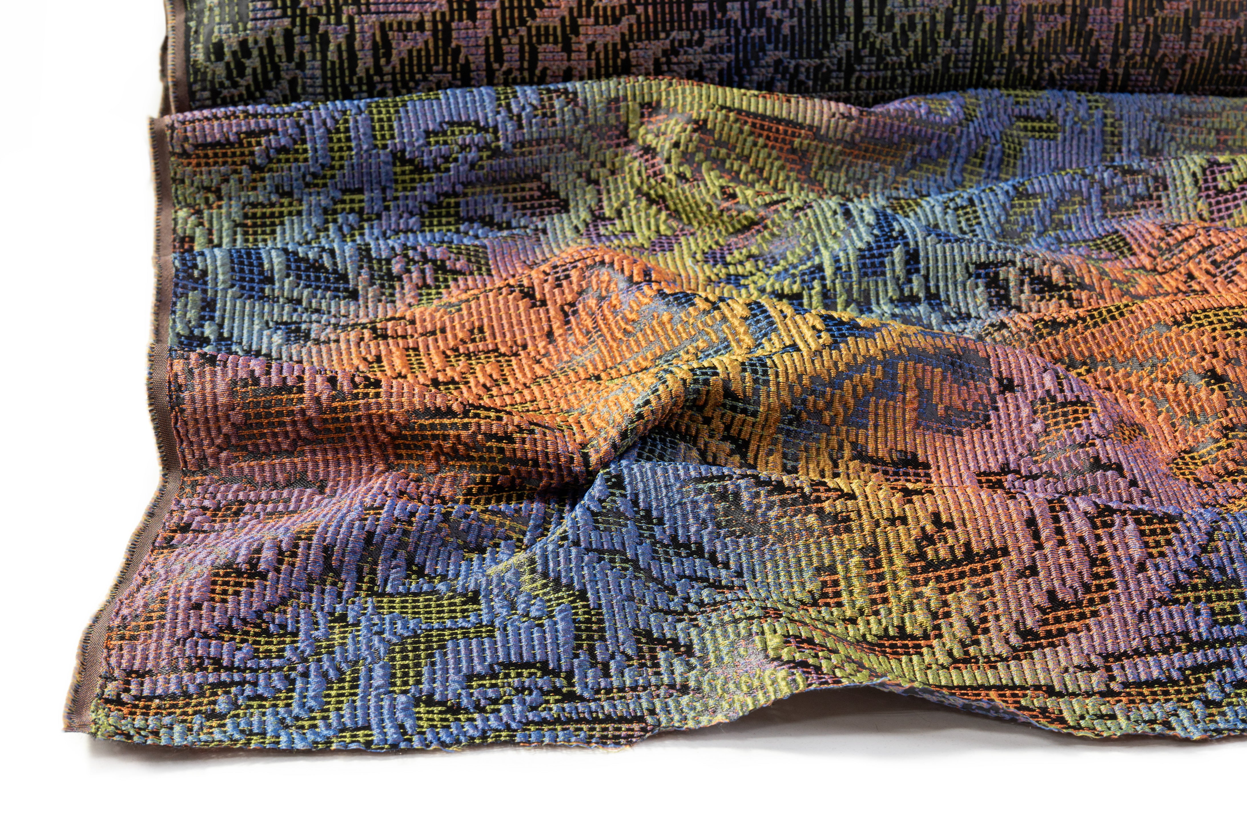 Abstract Textured Metallic Italian Brocade - Multicolor