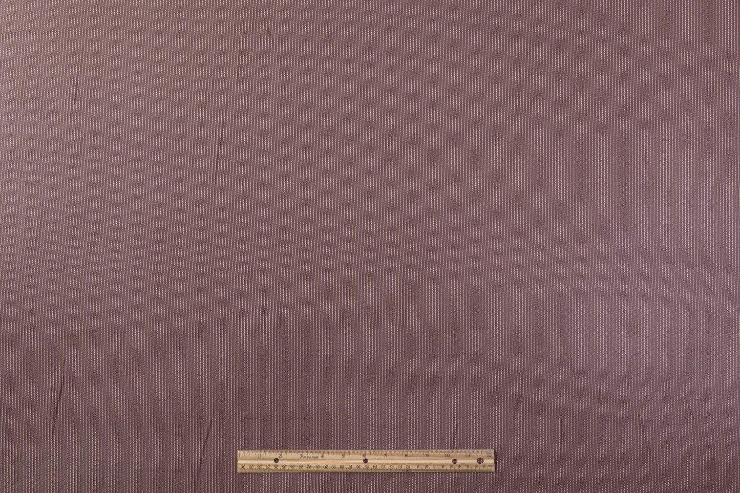 Striped Embroidered Silk Chiffon - Burgundy