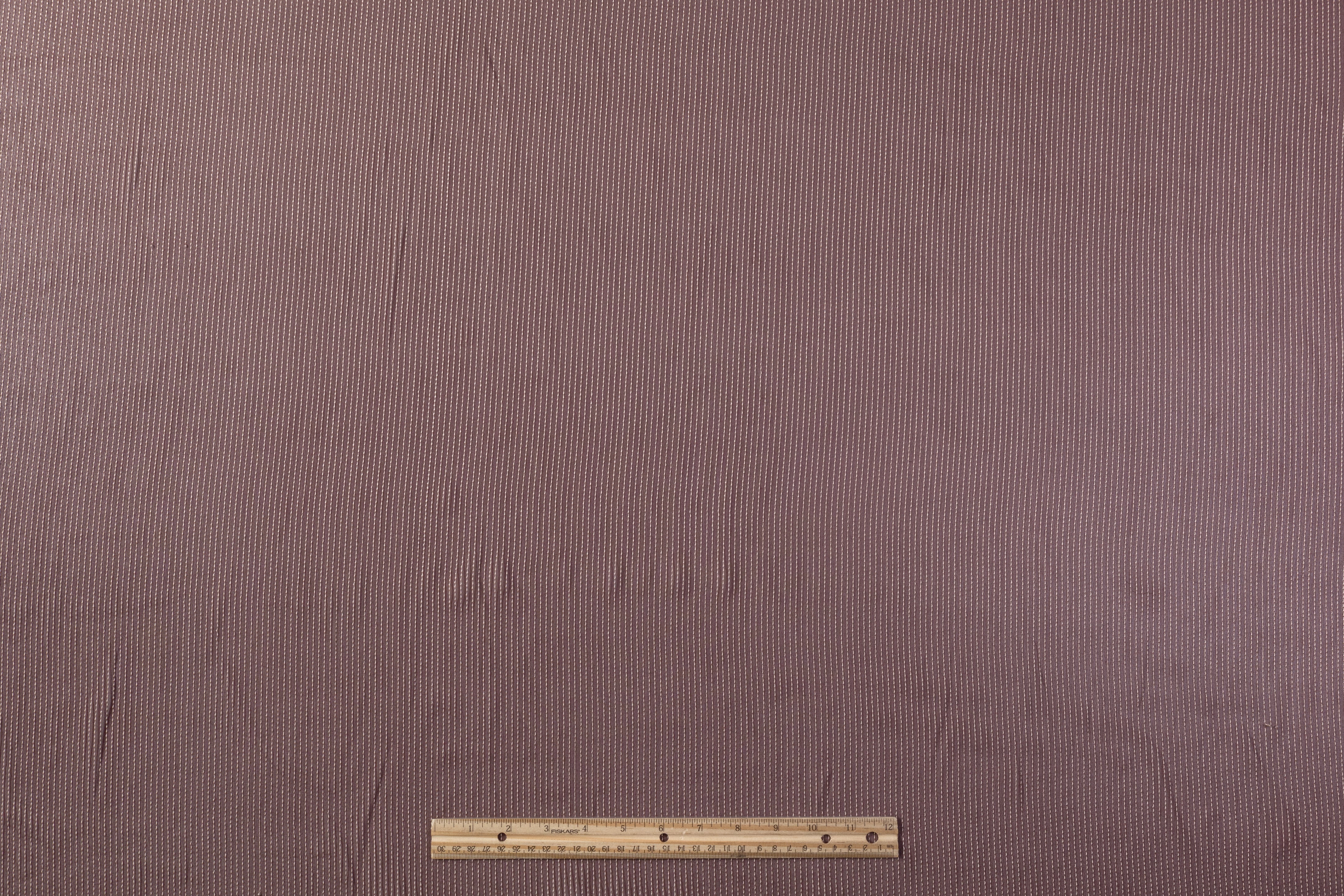 Striped Embroidered Silk Chiffon - Burgundy