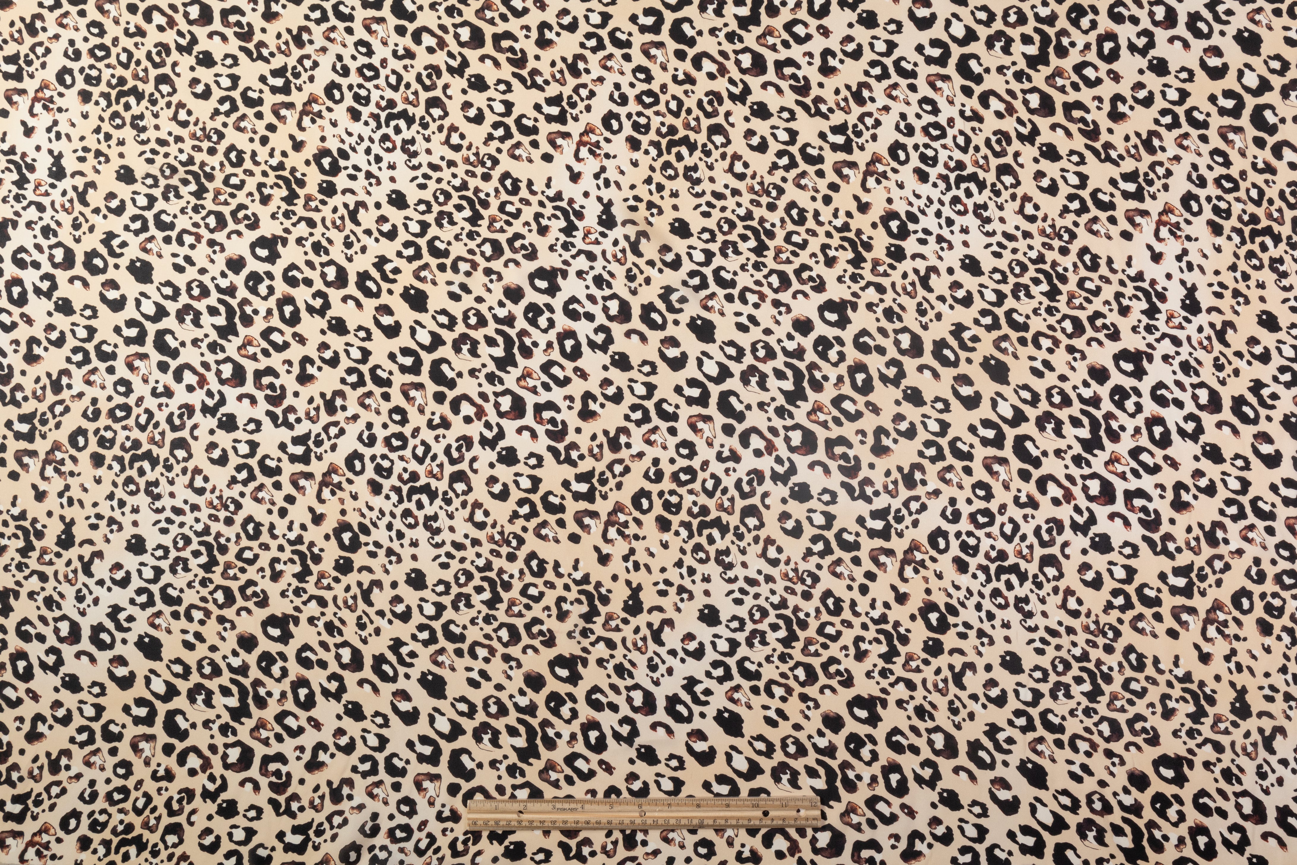 Cheetah Print Silk Crepe De Chine - Beige