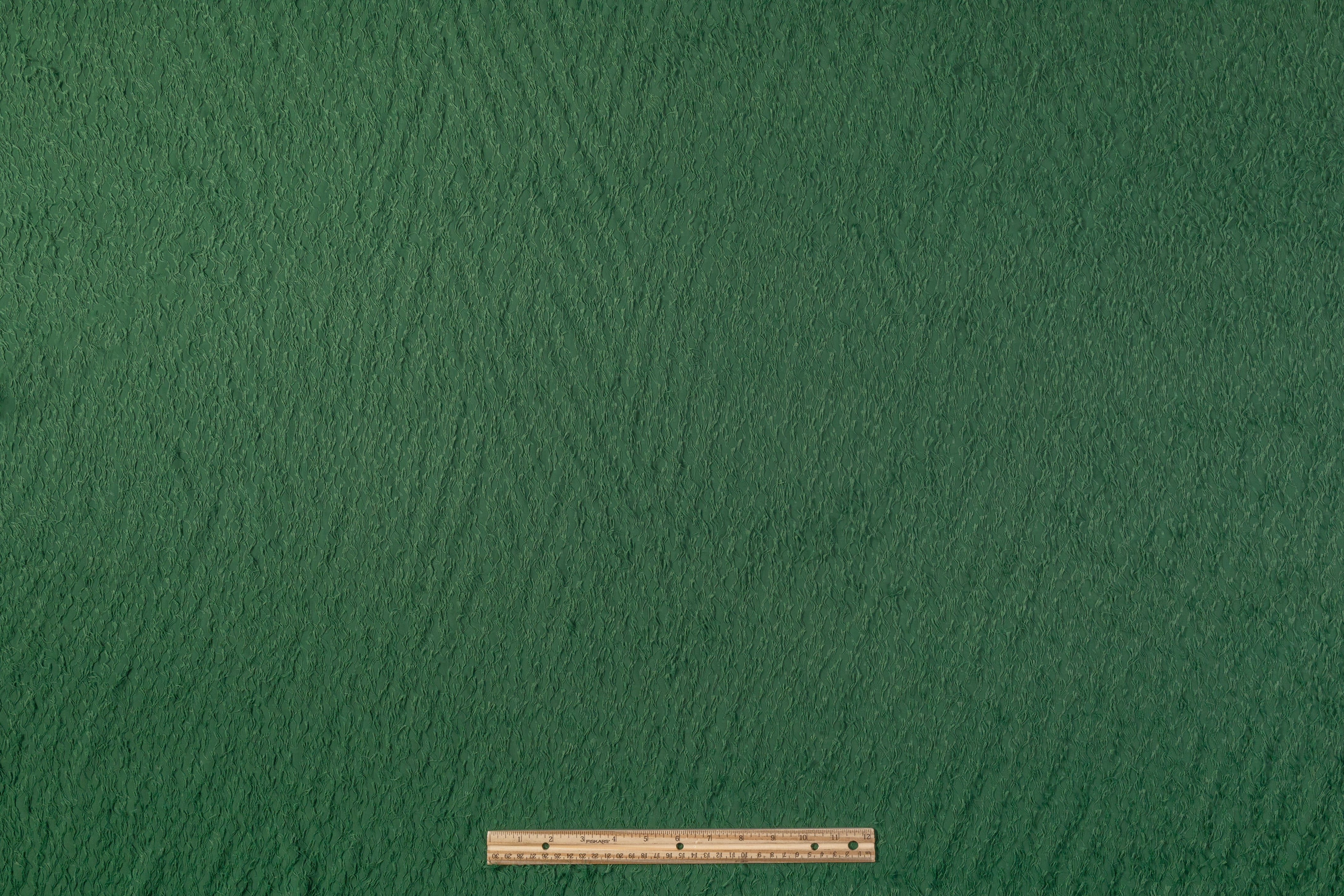 Fringed Italian Poly Viscose Crepe - Green