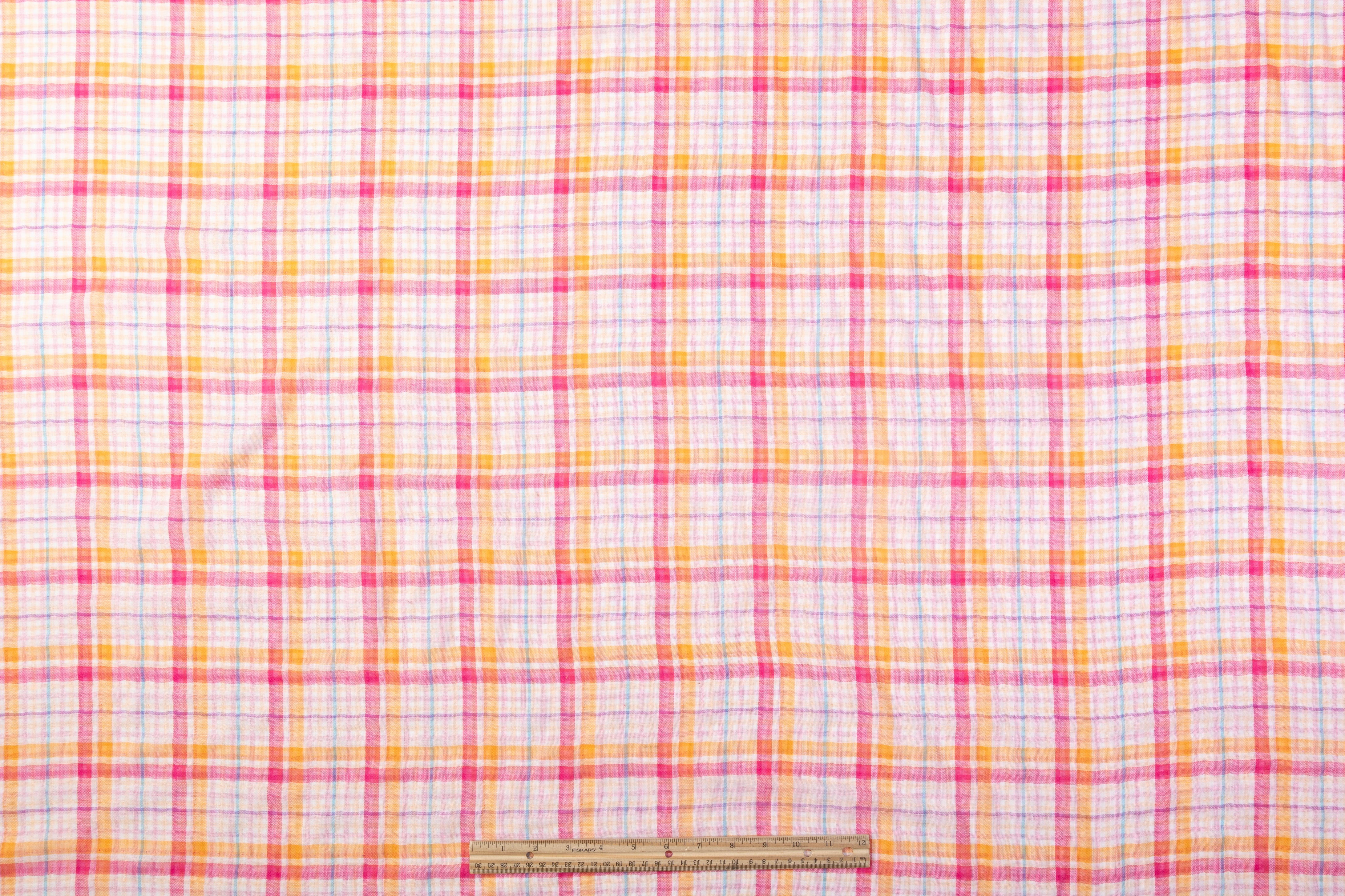 Printed Double Cotton Gauze - Pink / Purple / Orange