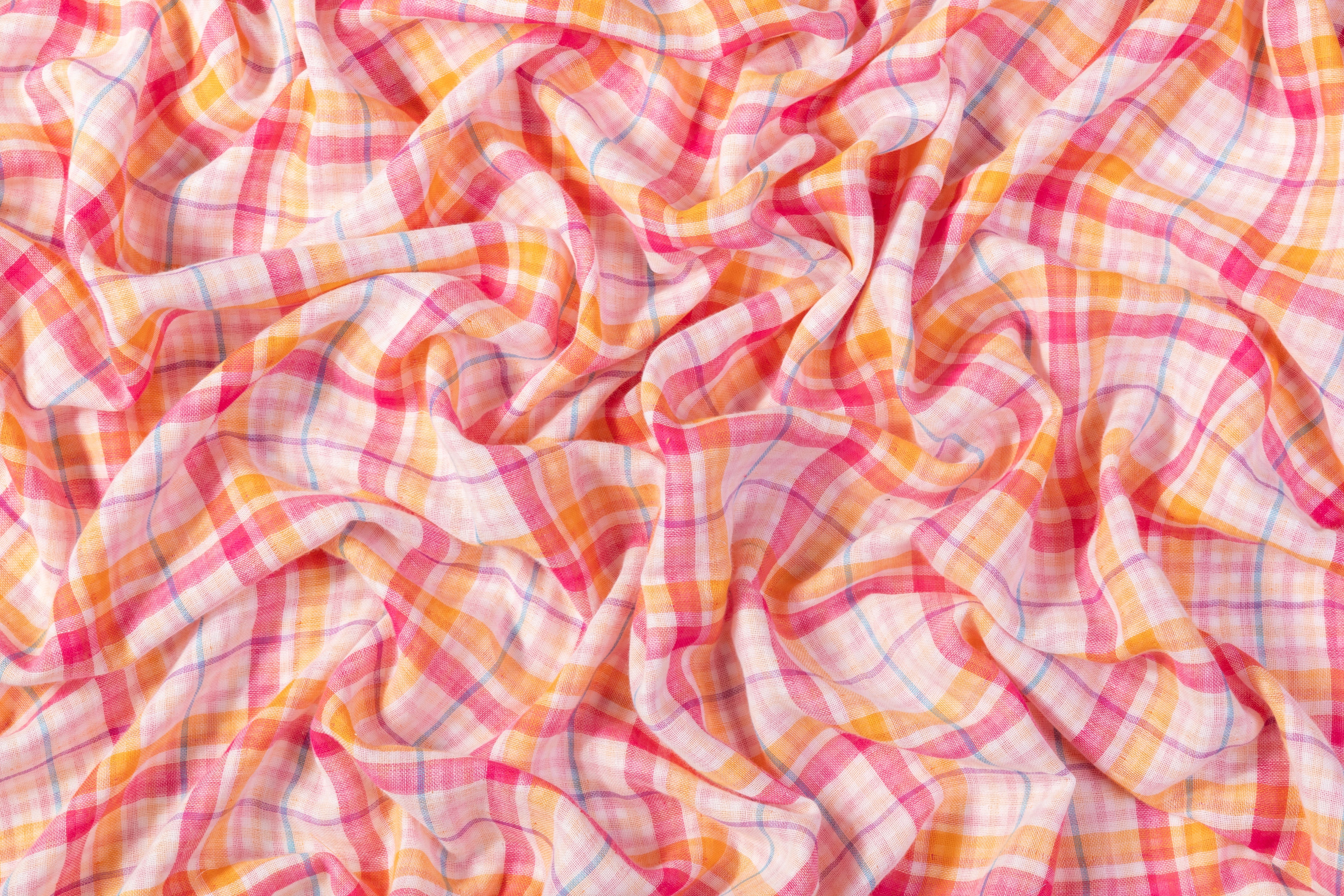 Printed Double Cotton Gauze - Pink / Purple / Orange