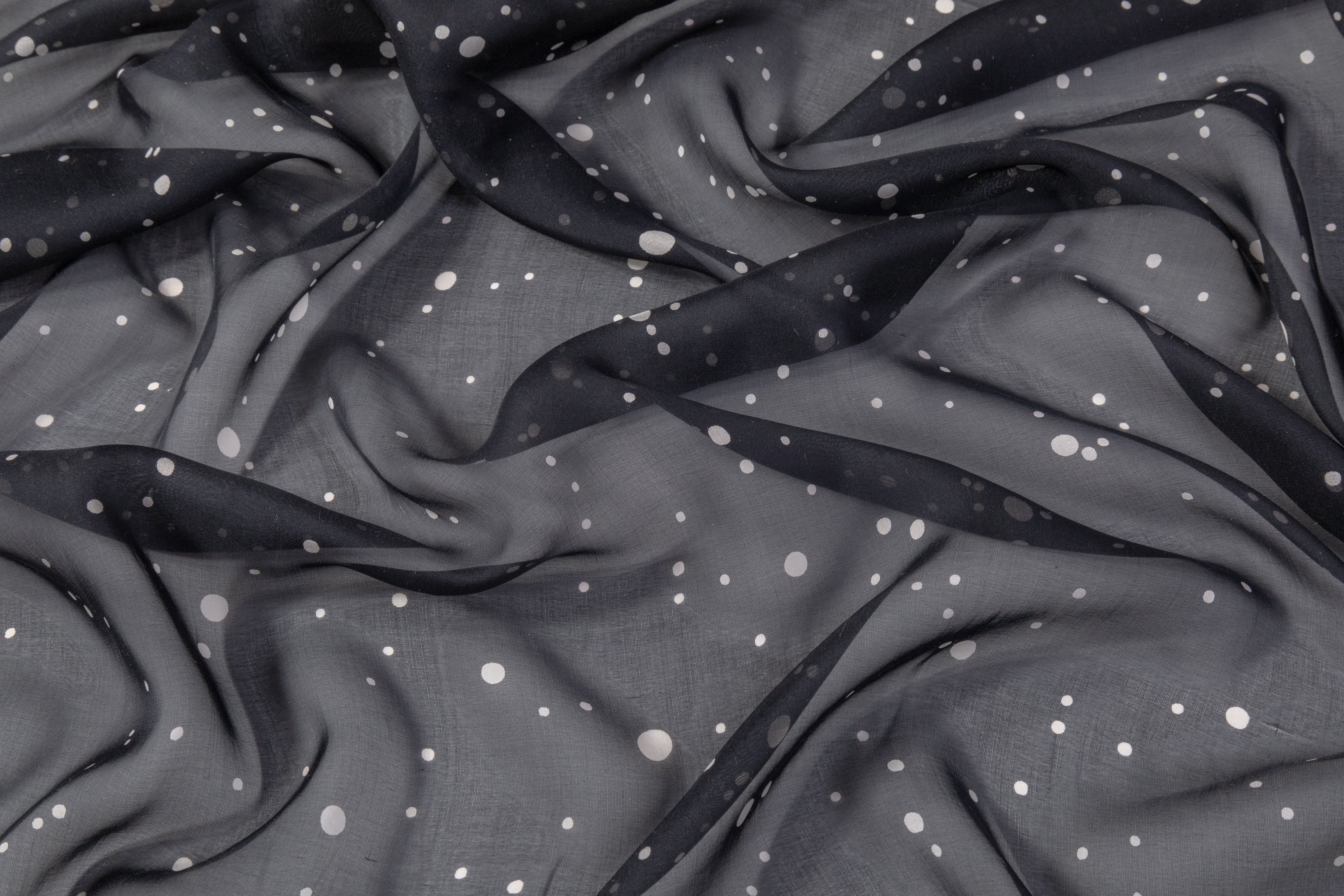 Dotted Silk Chiffon - Black / Beige