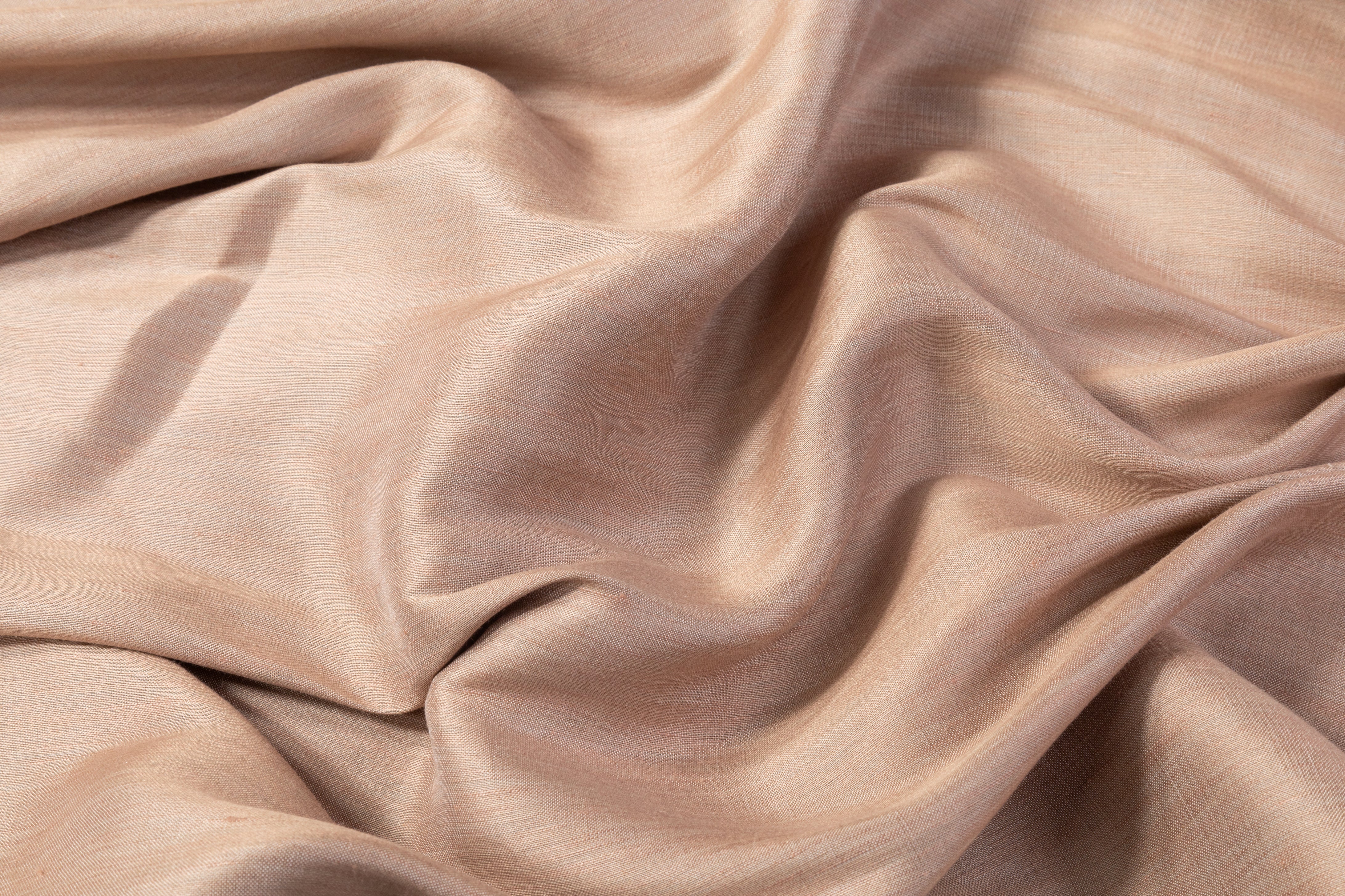 Double Faced Italian Silk / Linen Blend - Beige / Gray