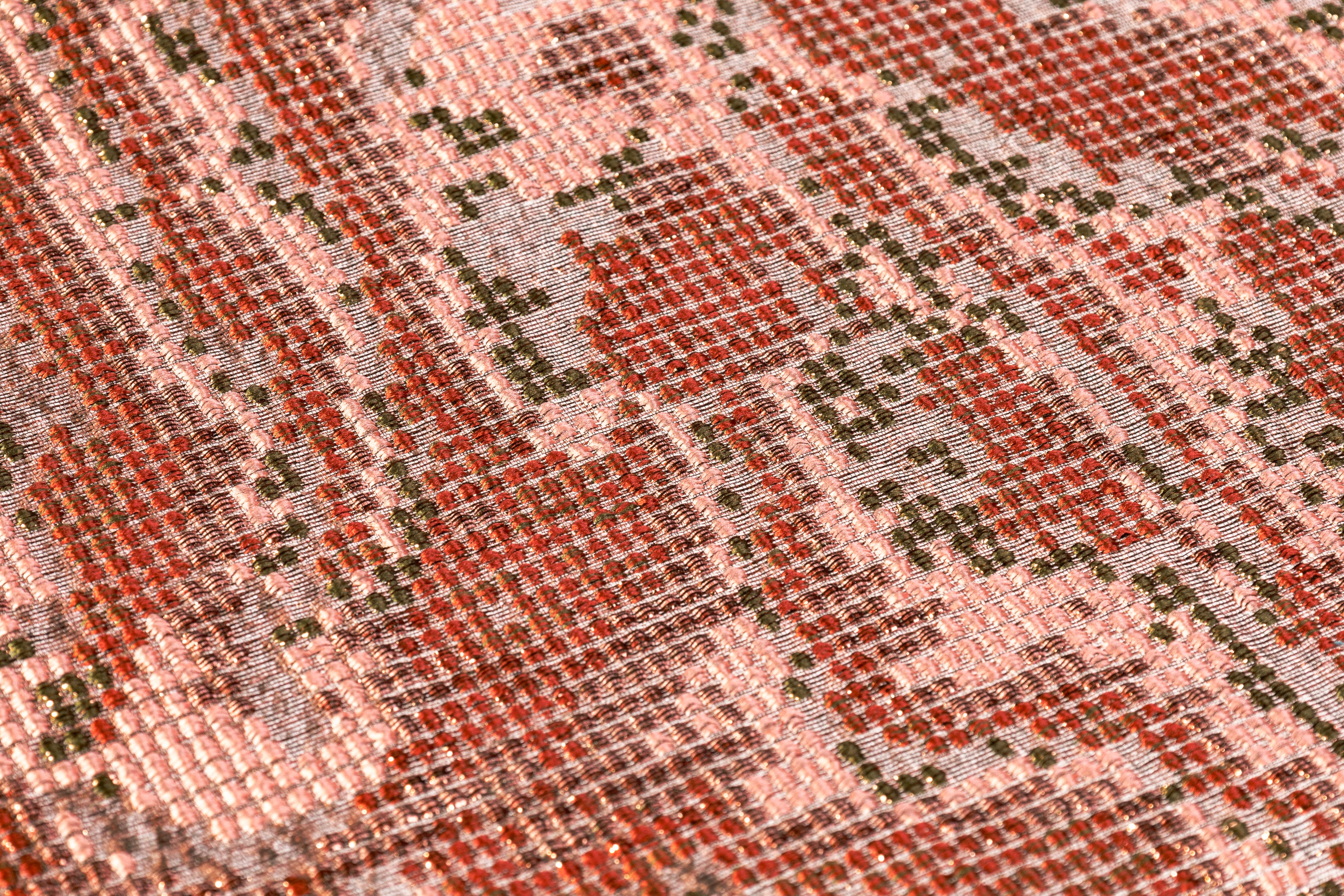 Textured Metallic Italian Brocade - Terracotta / Blush