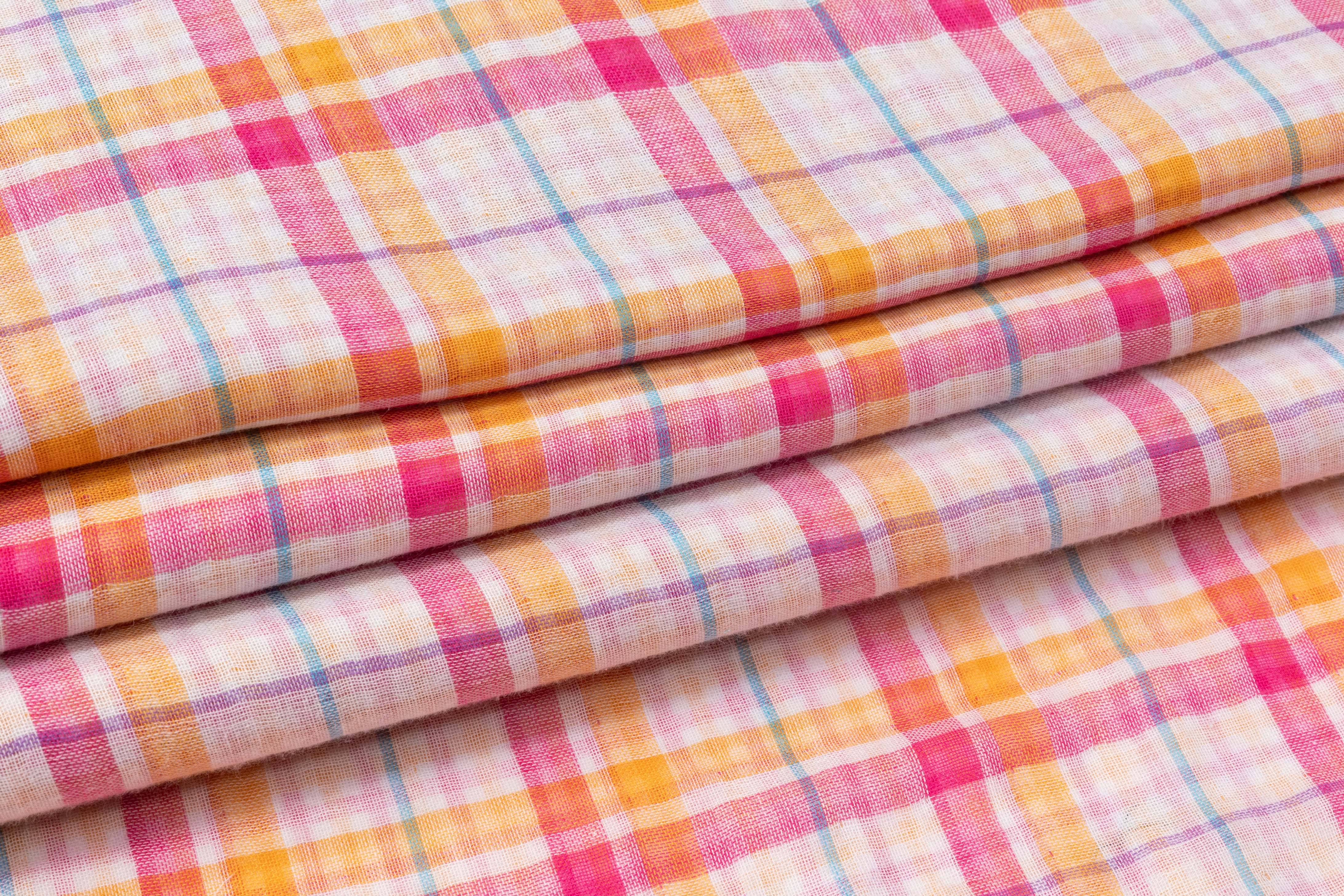 Printed Double Cotton Gauze - Pink / Purple / Orange