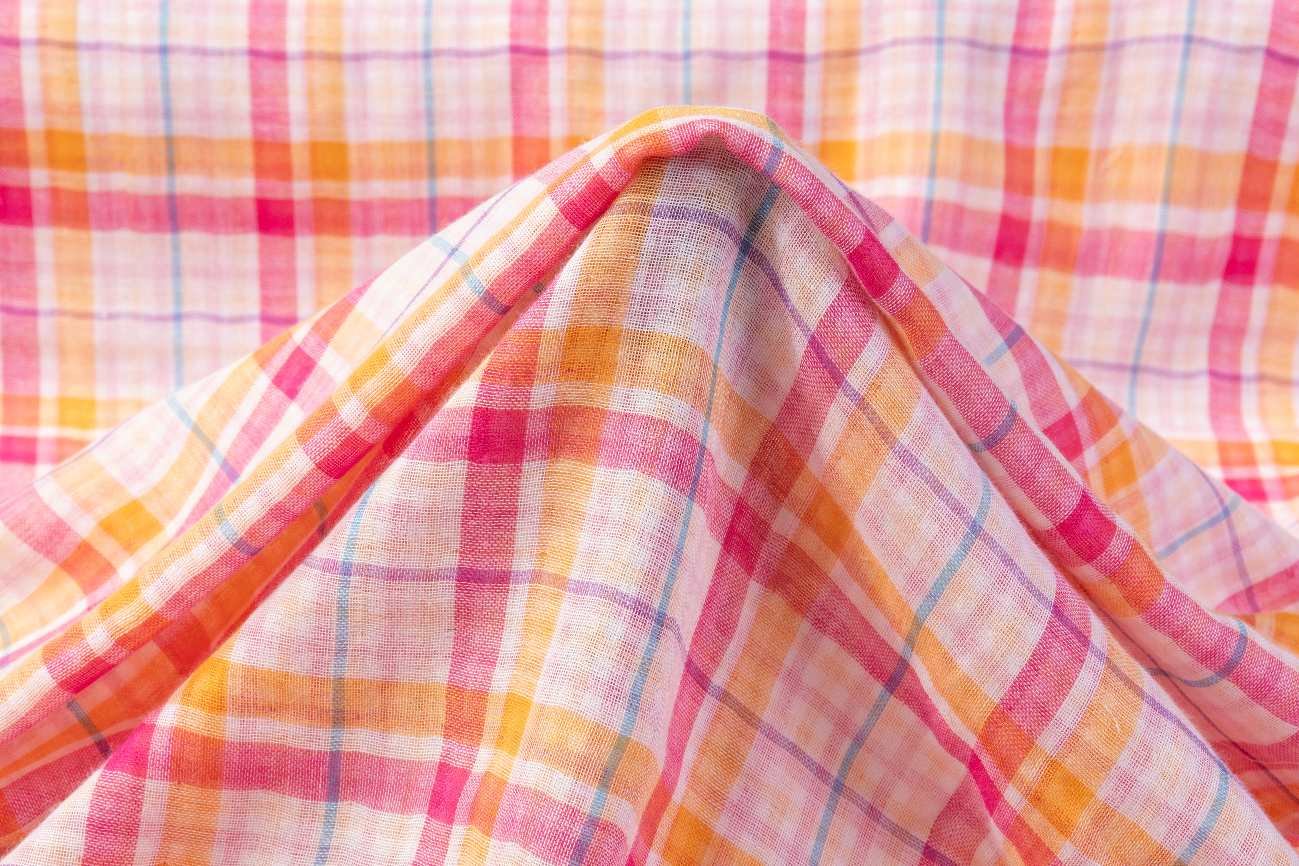 Printed Double Cotton Gauze - Pink / Purple / Orange