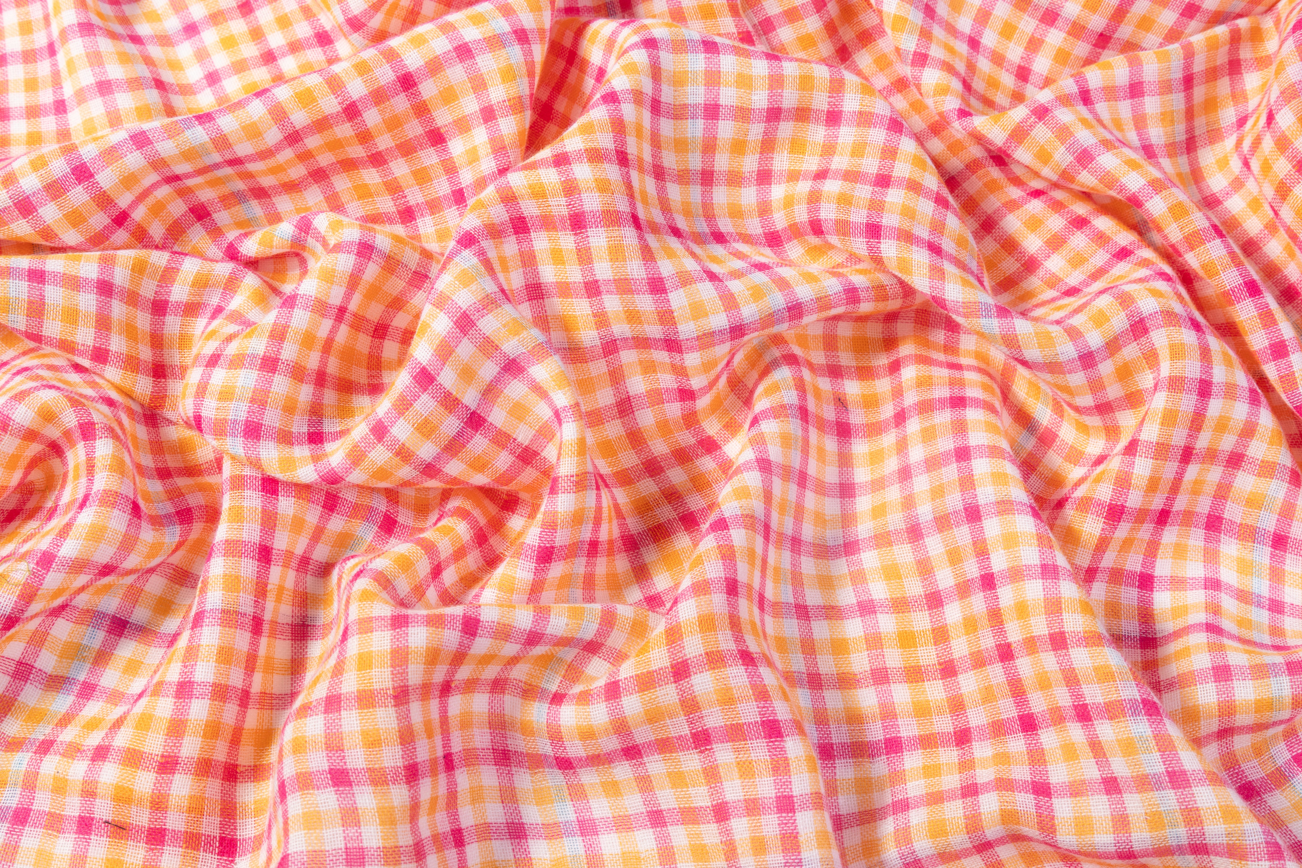 Printed Double Cotton Gauze - Pink / Purple / Orange