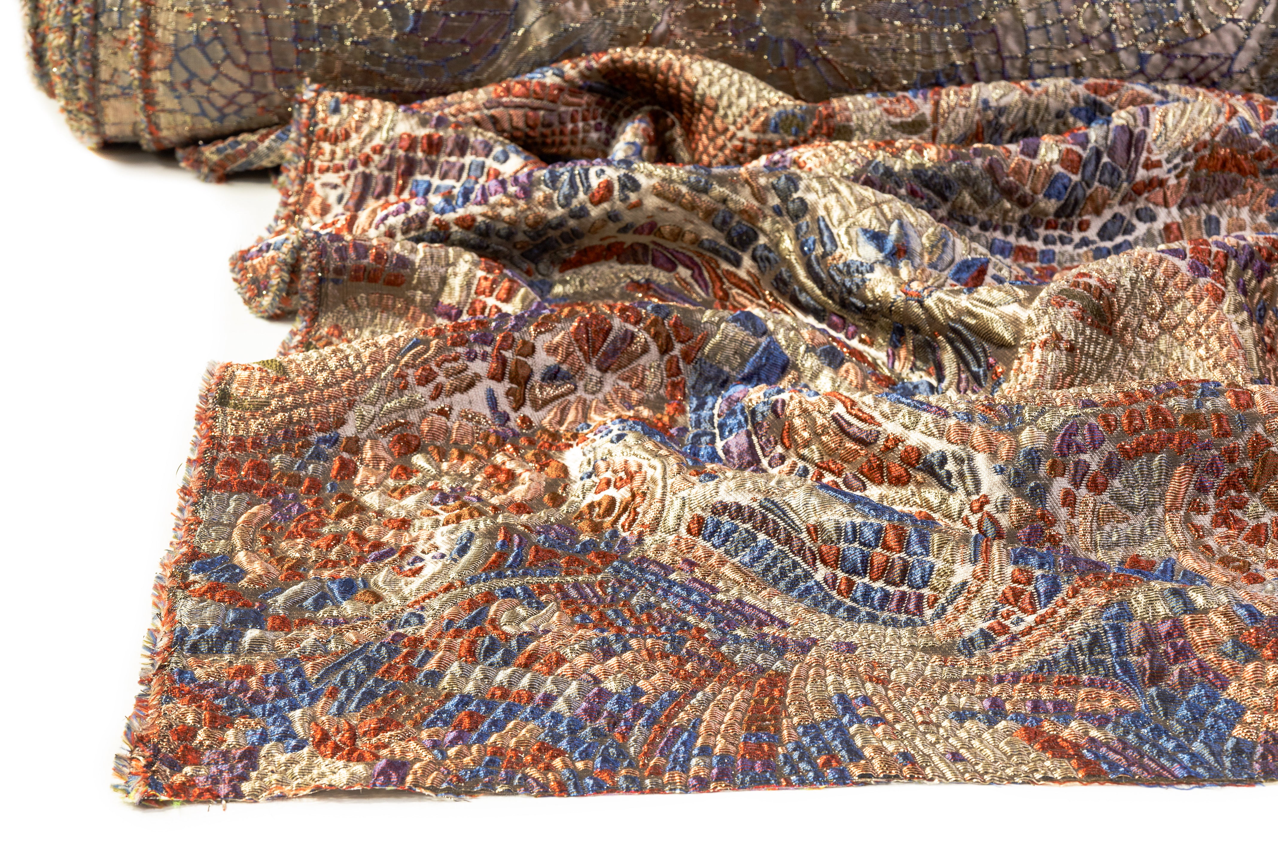 Mosaic Italian Brocade - Taupe / Gold / Blue / Rust