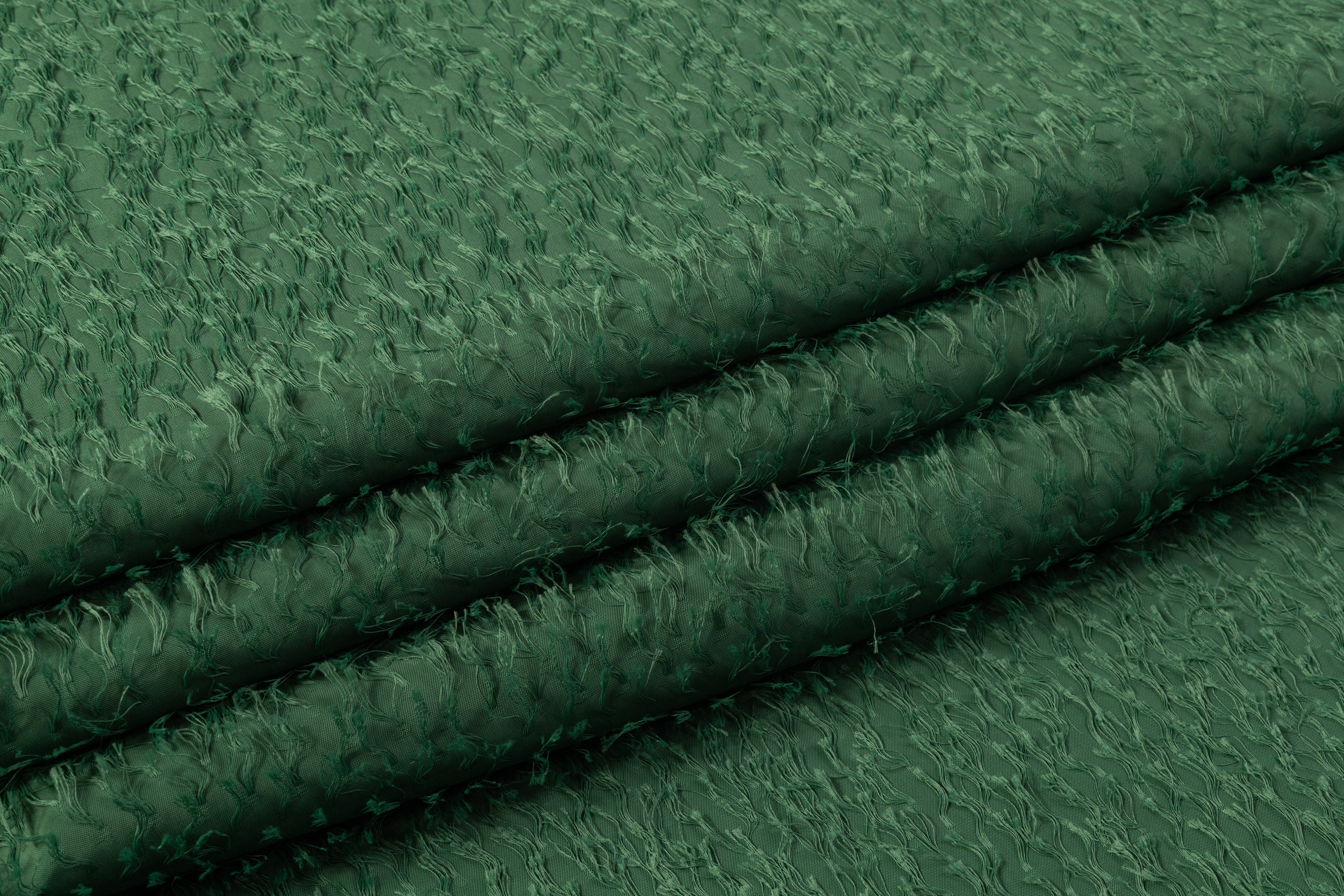 Fringed Italian Poly Viscose Crepe - Green
