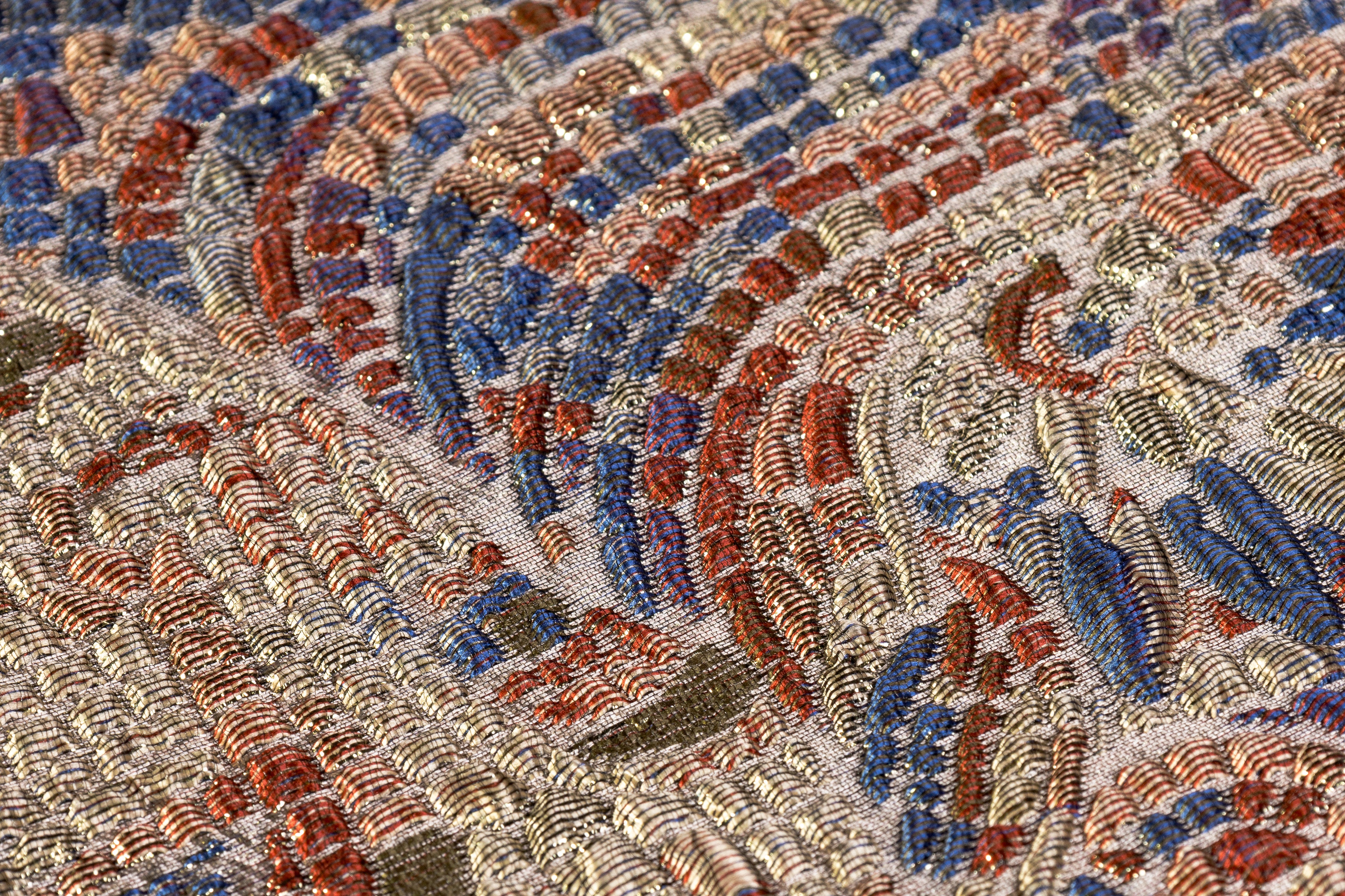 Mosaic Italian Brocade - Taupe / Gold / Blue / Rust