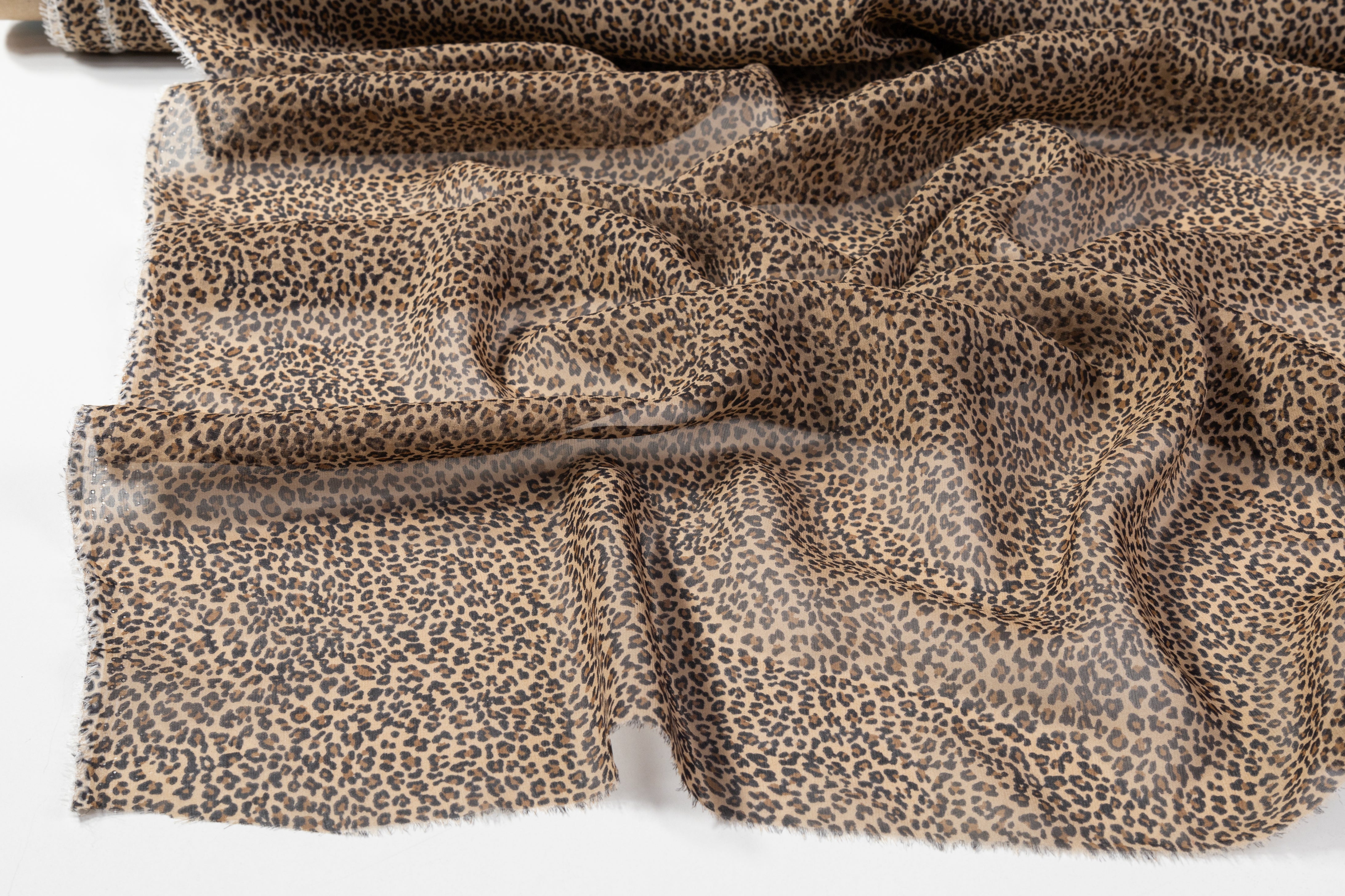Leopard Print Silk Chiffon - Brown
