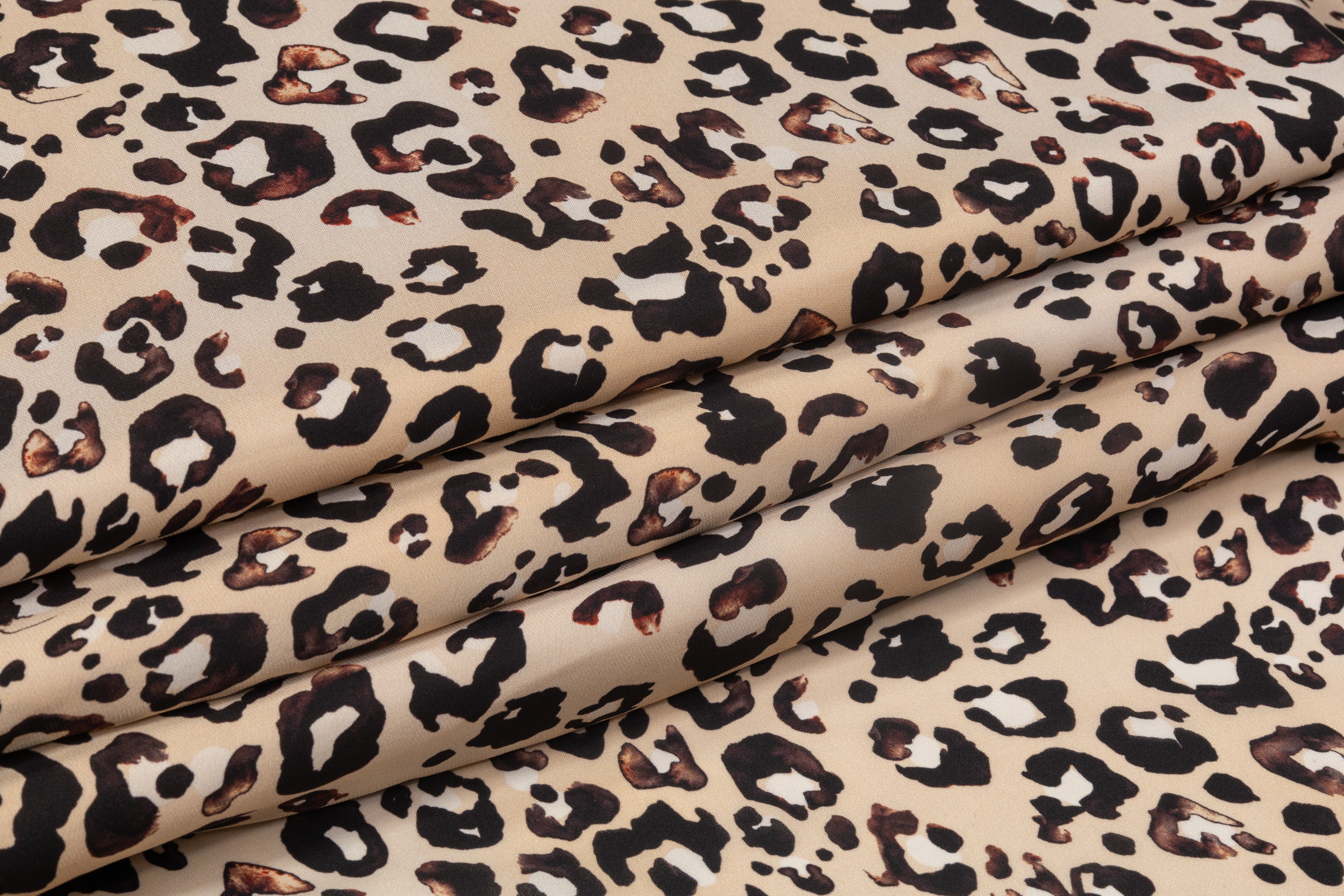 Cheetah Print Silk Crepe De Chine - Beige