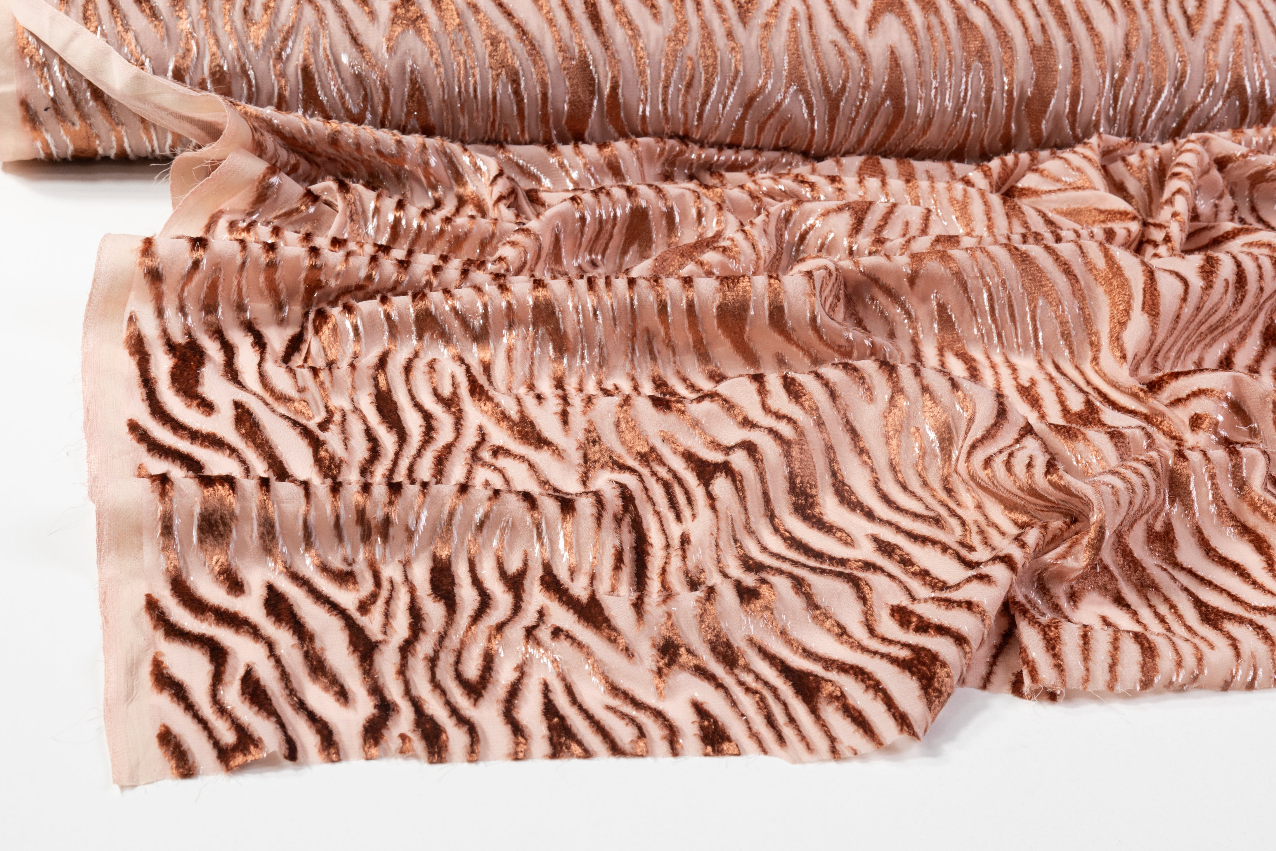 Metallic Velvet Devoré - Blush / Silver