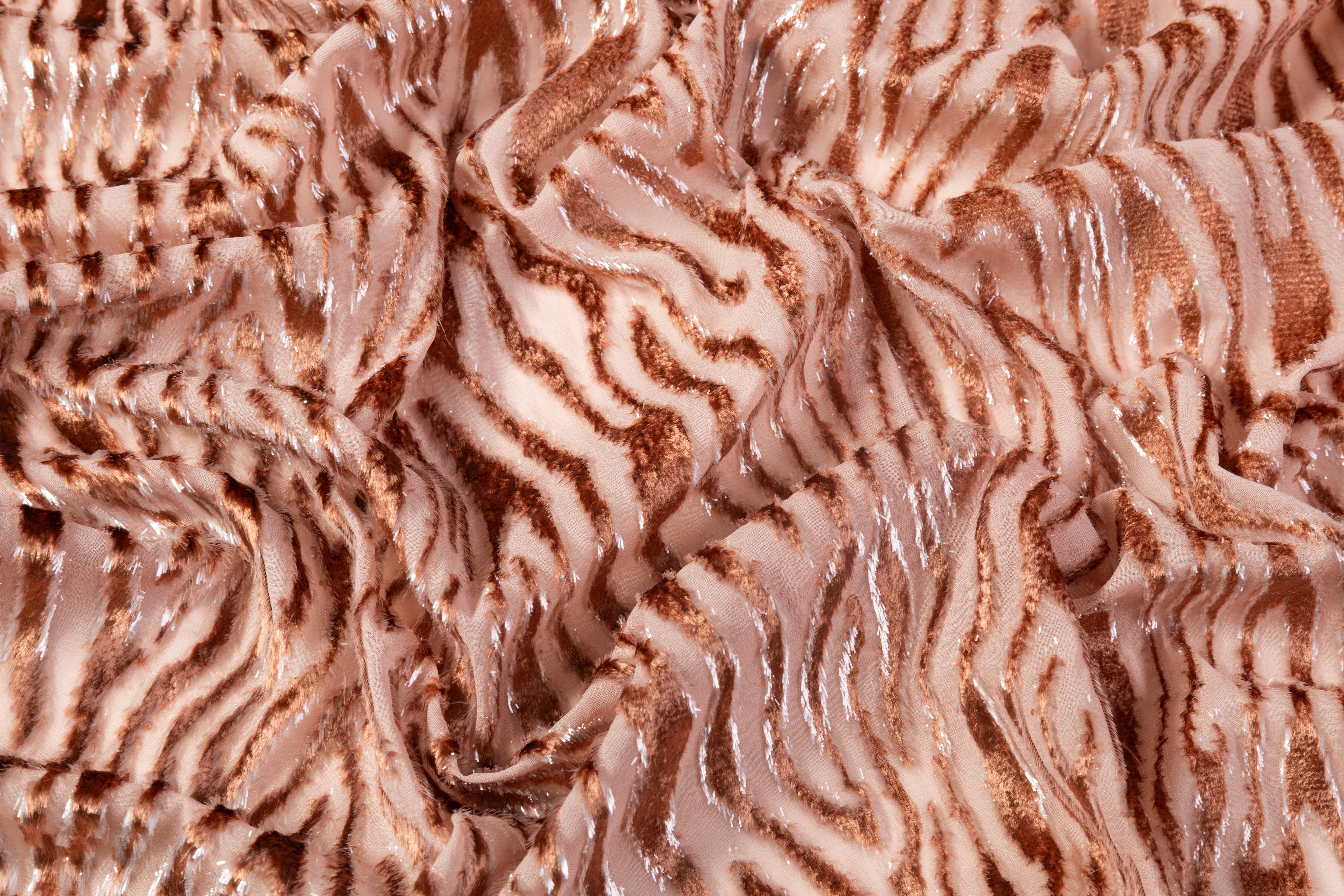 Metallic Velvet Devoré - Blush / Silver