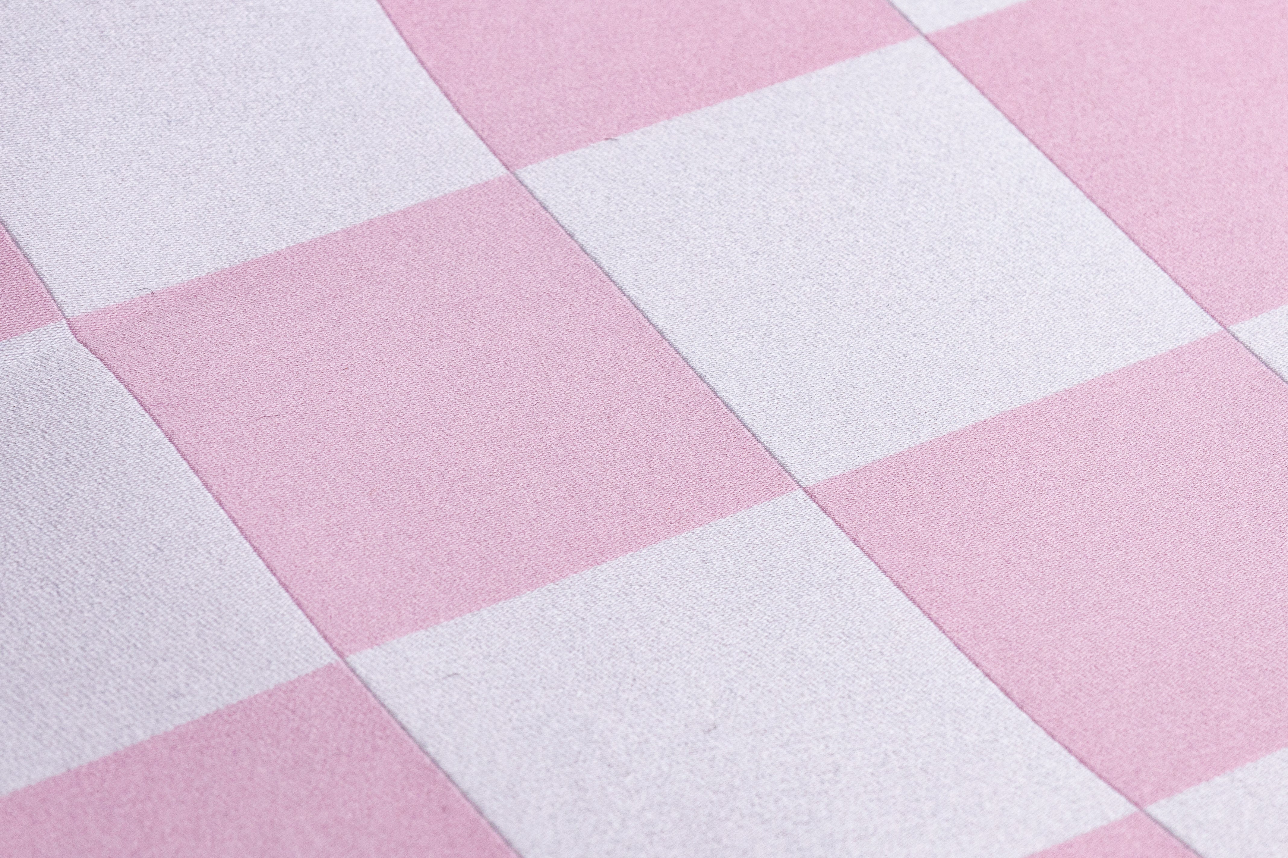 Double Faced Checked Italian Silk Blend Brocade - Pink
