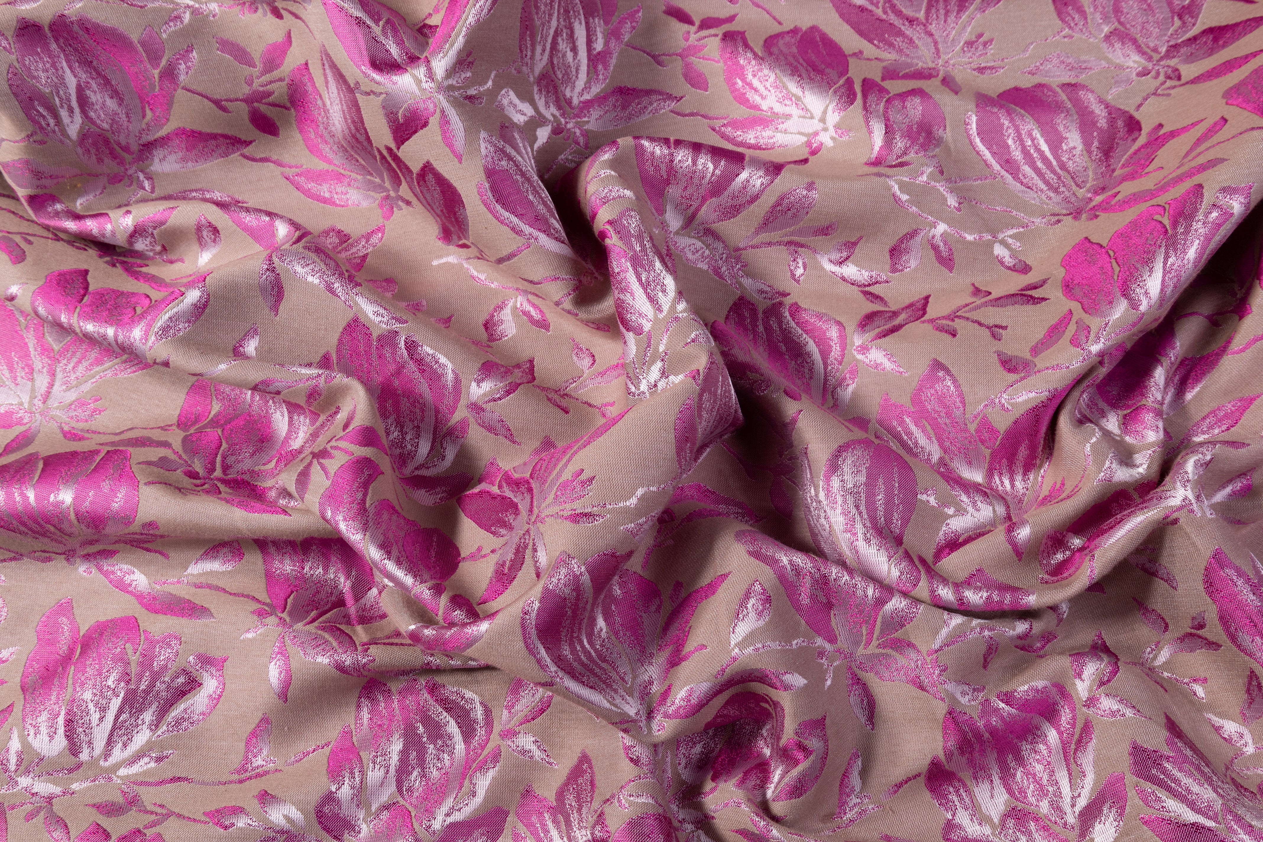 Floral Jacquard - Fuchsia / Taupe