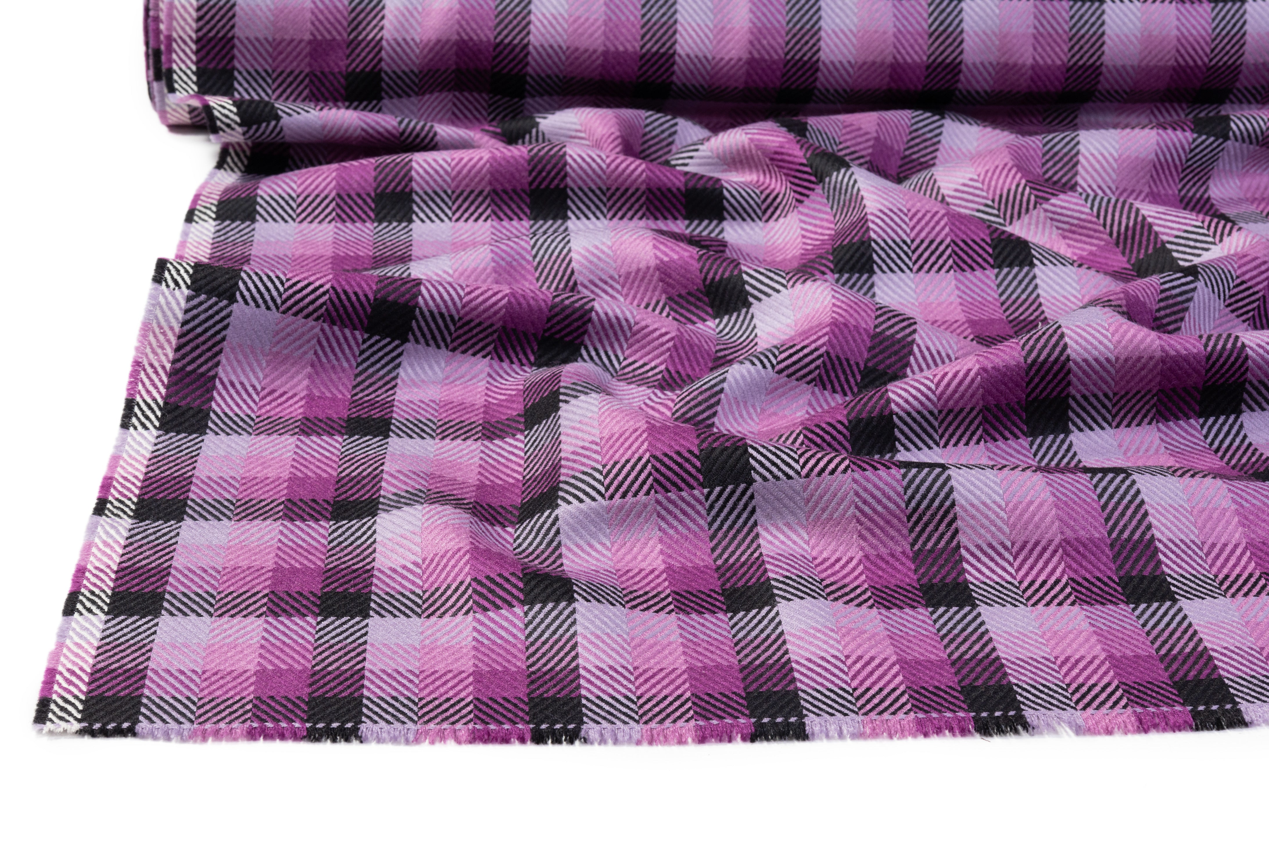 Checked Italian Wool - Purple