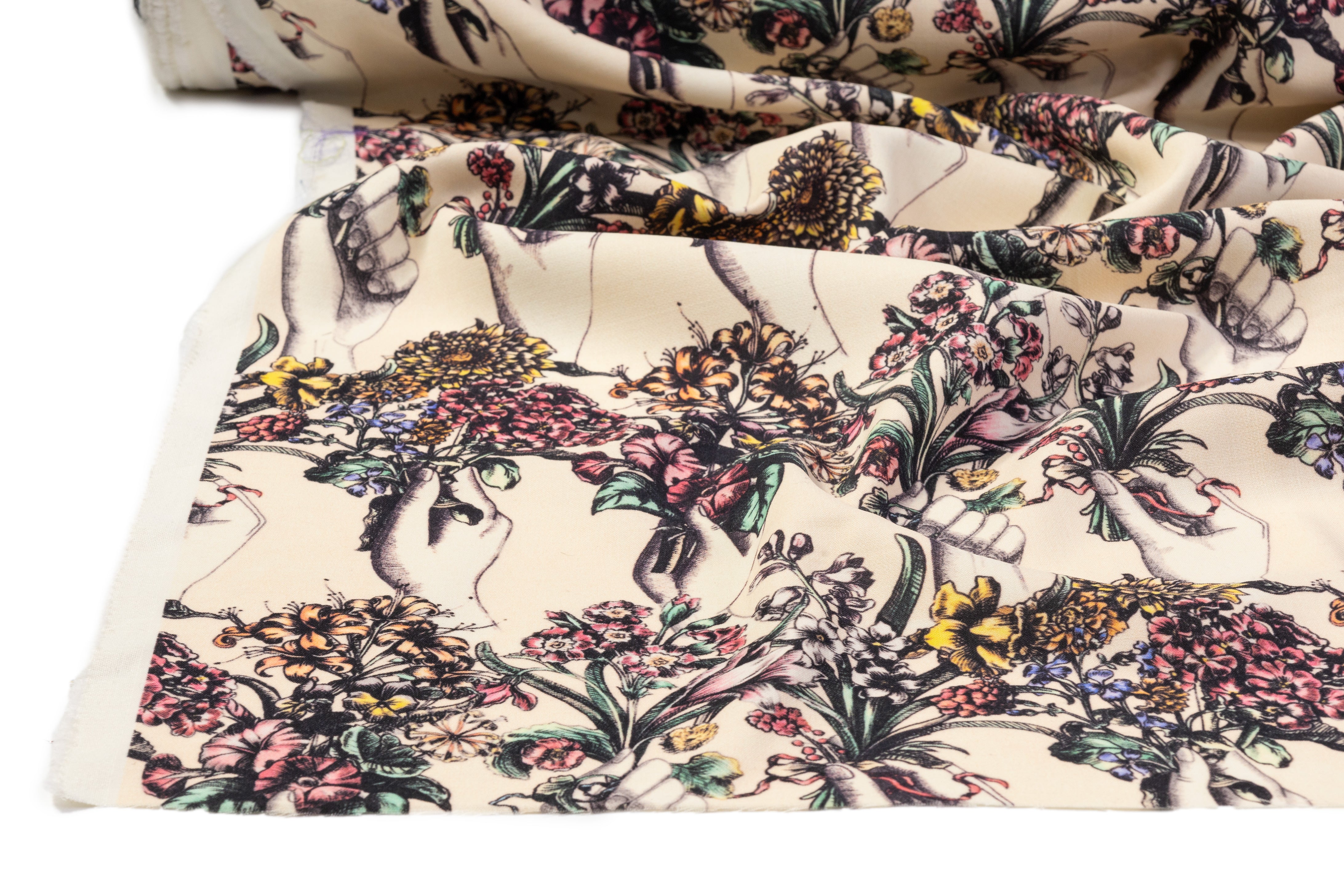 Handheld Blooms - Printed Italian Wool