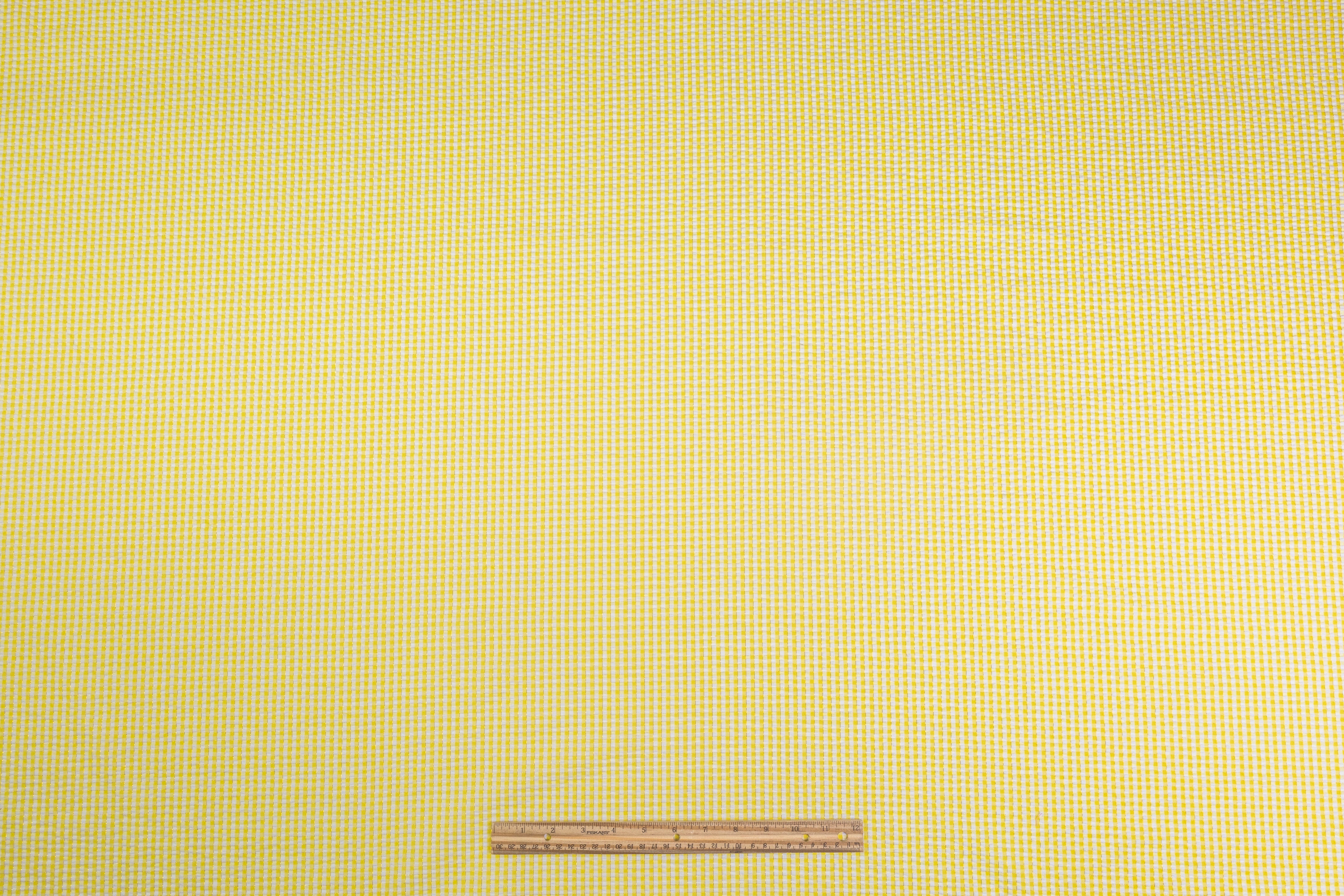 Metallic Striped Cotton Seersucker - Yellow / White / Gold