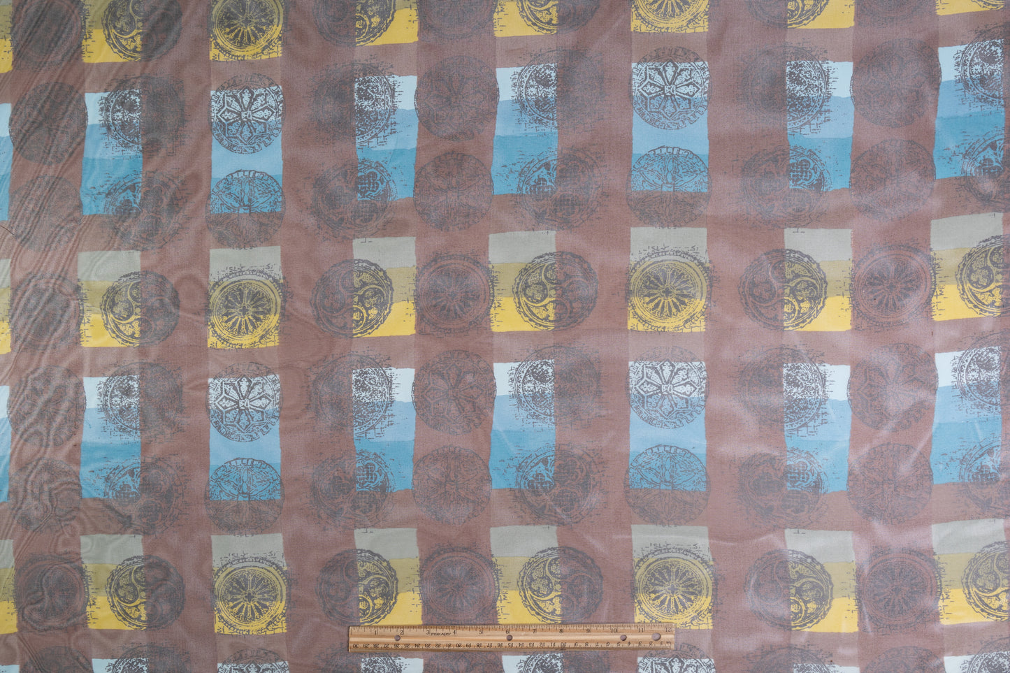 Printed Silk Gazar - Brown