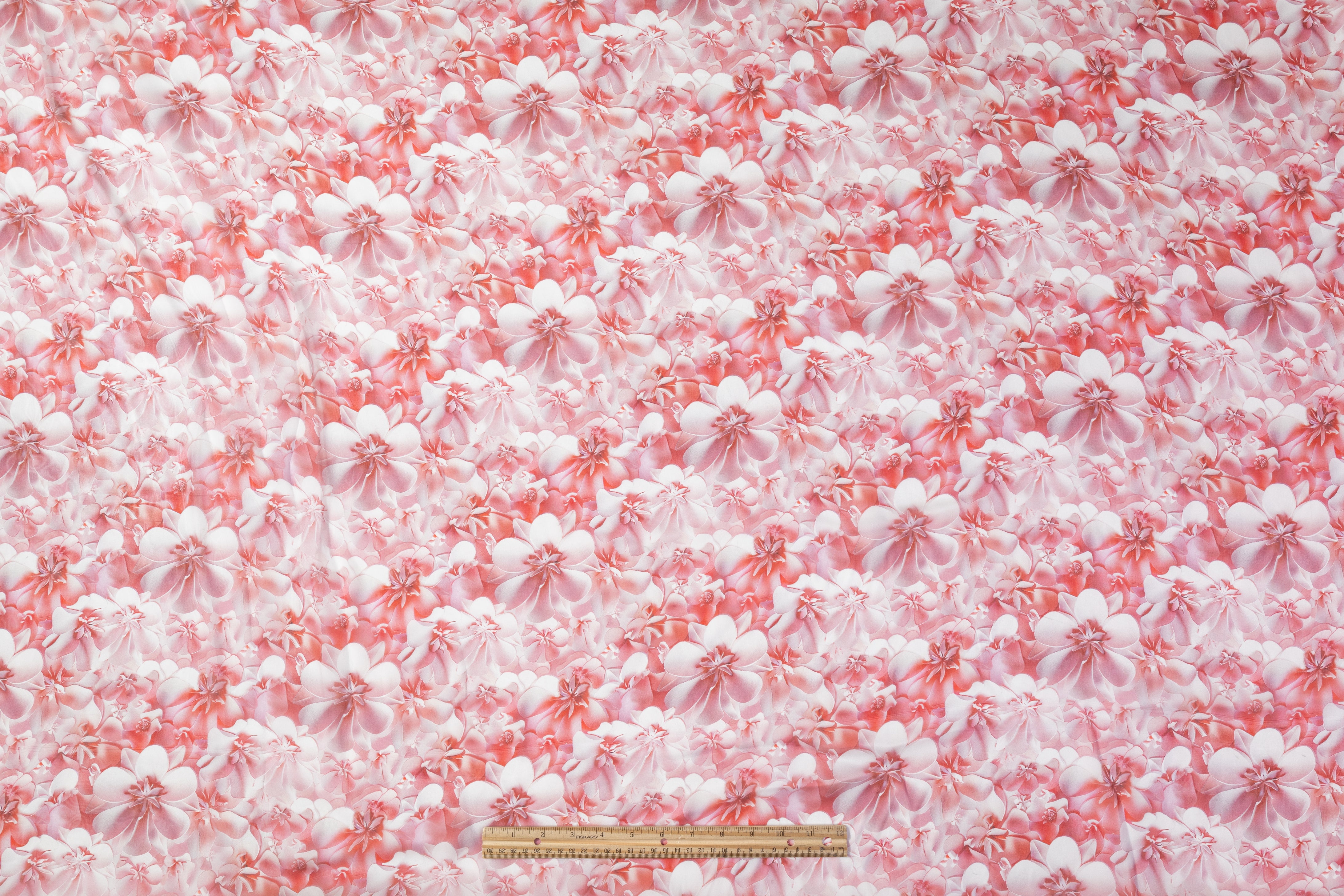 Floral Italian Silk Chiffon - Rose / White