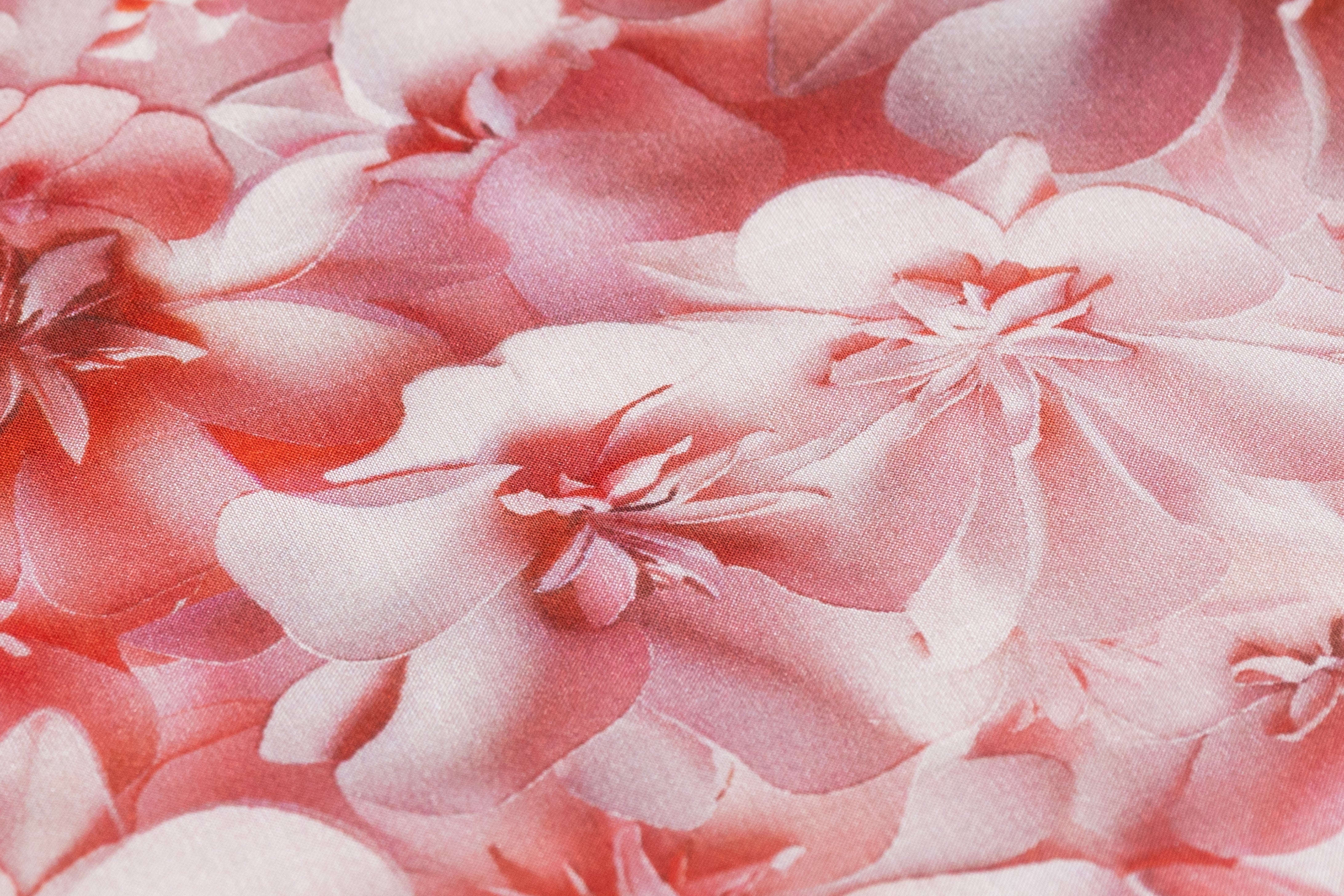 Floral Italian Silk Chiffon - Rose / White