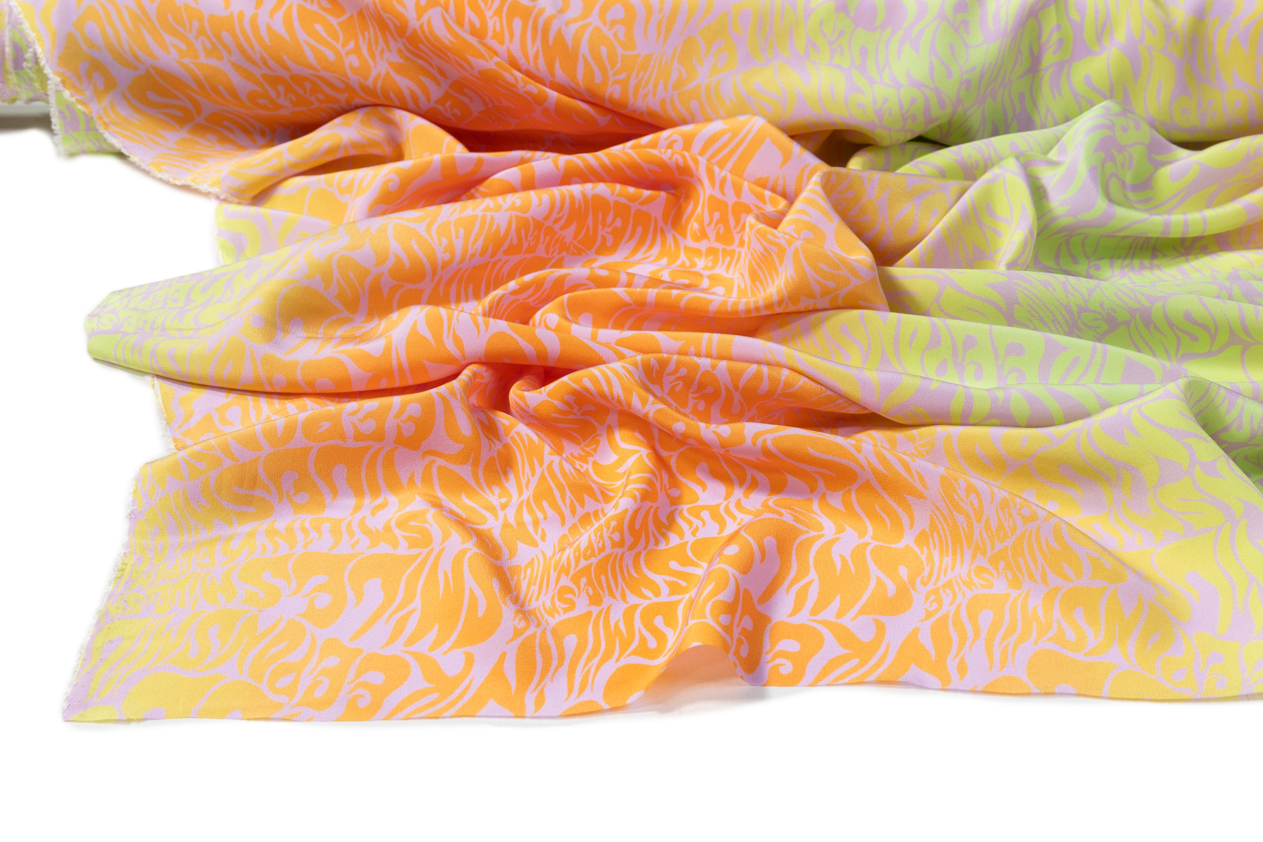 Stella McCartney - Italian Silk Crepe De Chine - Orange / Green / Purple