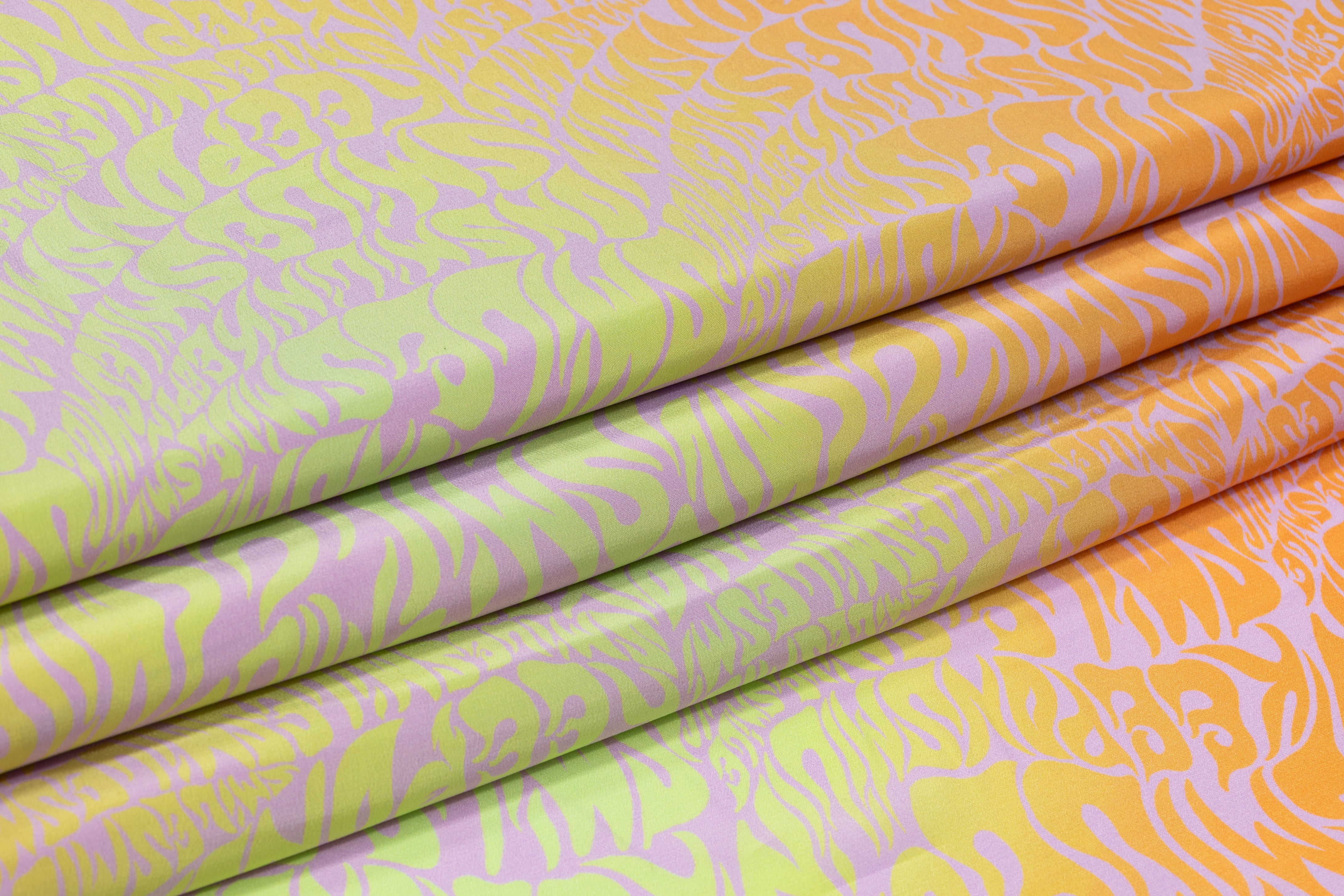 Stella McCartney - Italian Silk Crepe De Chine - Orange / Green / Purple