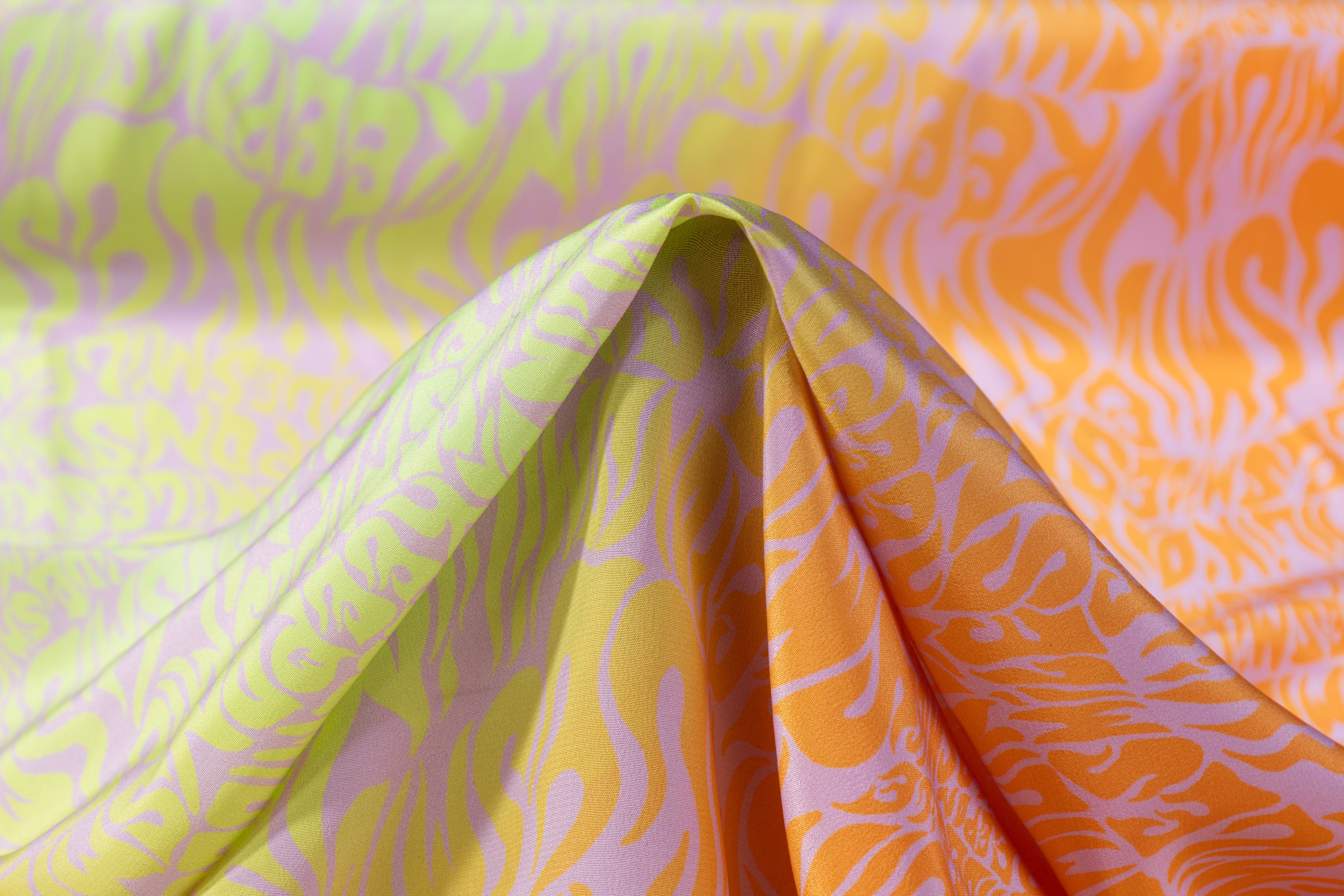 Stella McCartney - Italian Silk Crepe De Chine - Orange / Green / Purple