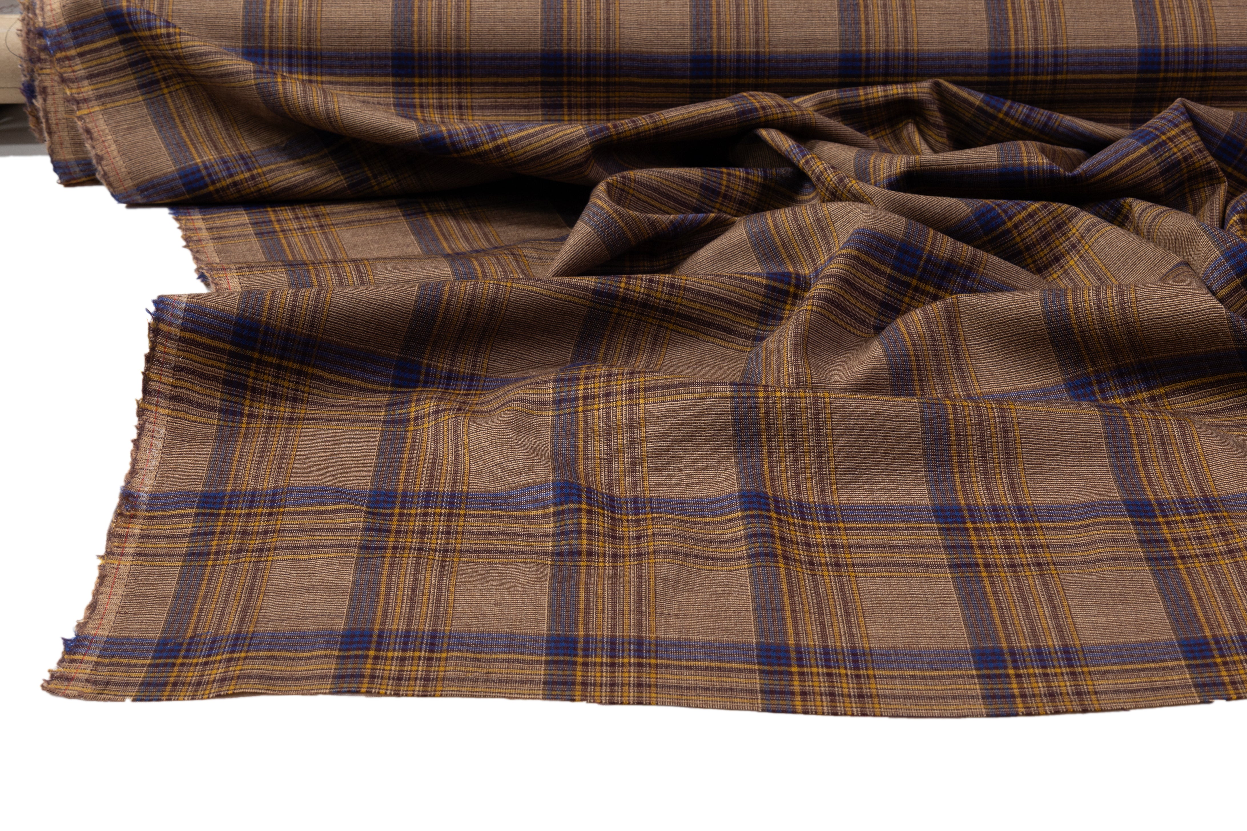 Emanuel Ungaro - Checked Italian Stretch Wool Suiting - Brown / Blue