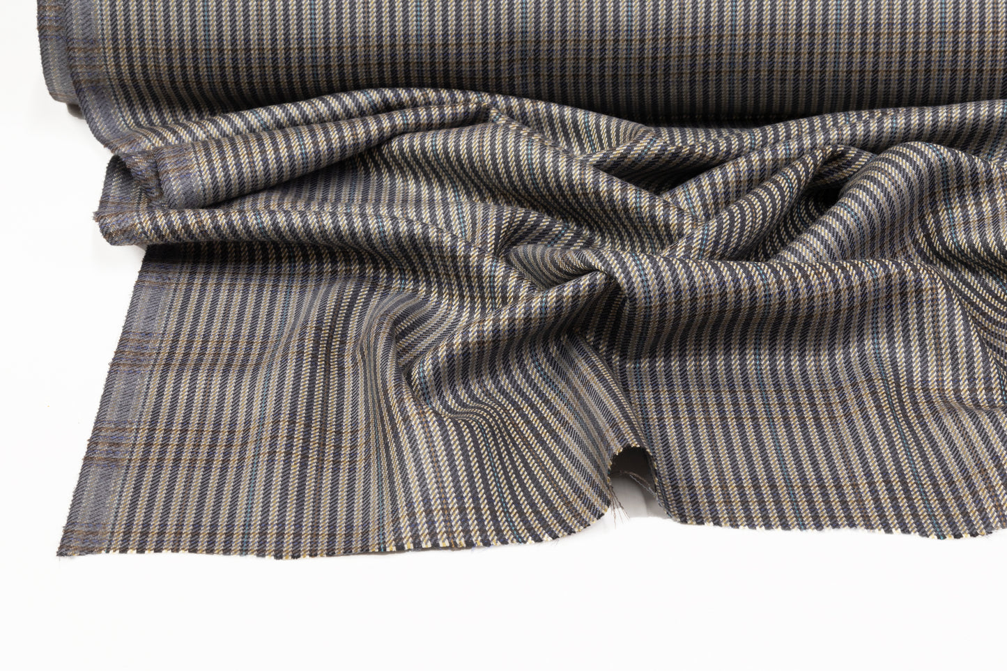 Checked Italian Wool Suiting - Gray