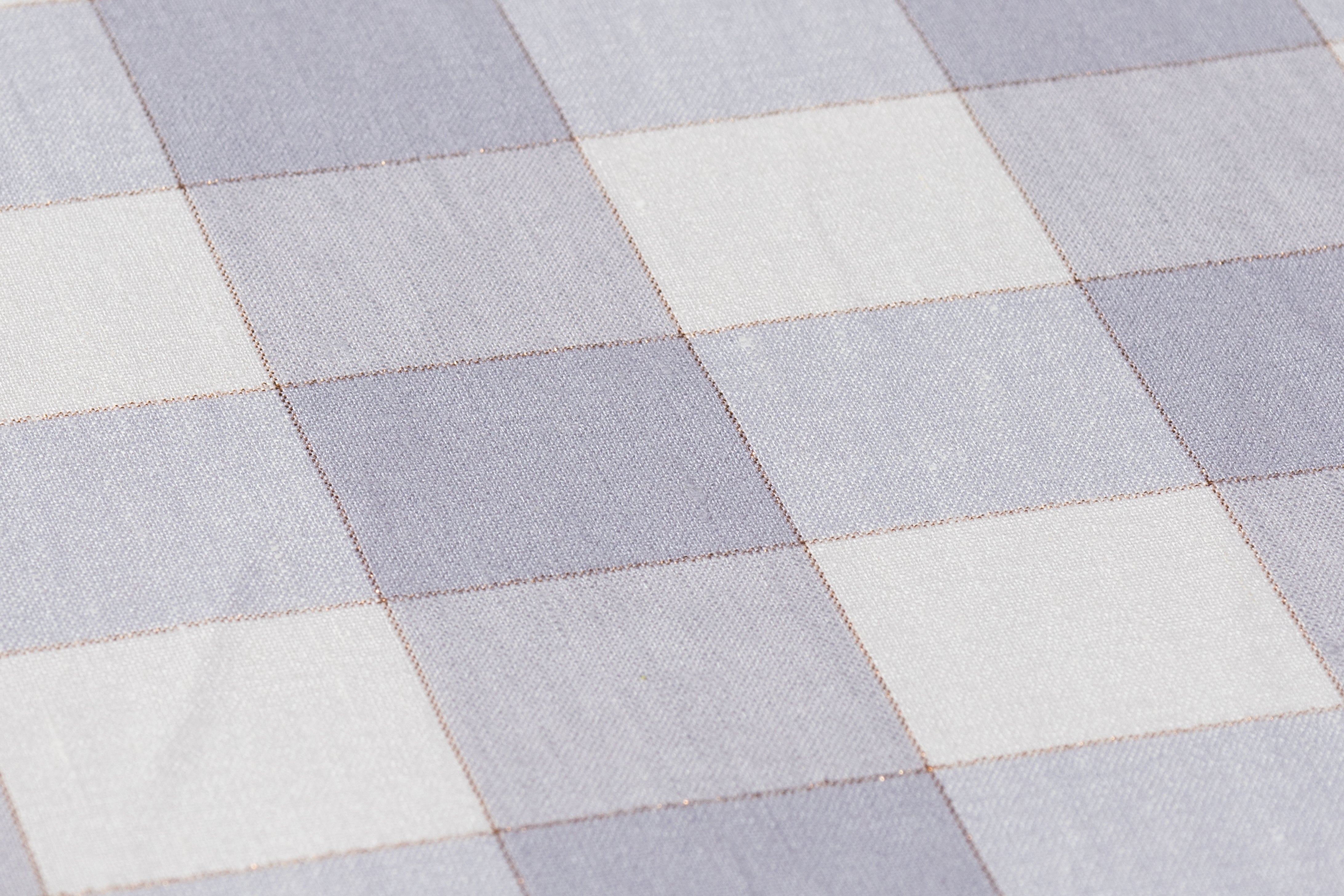 Checked Metallic Linen - Gray / White / Gold
