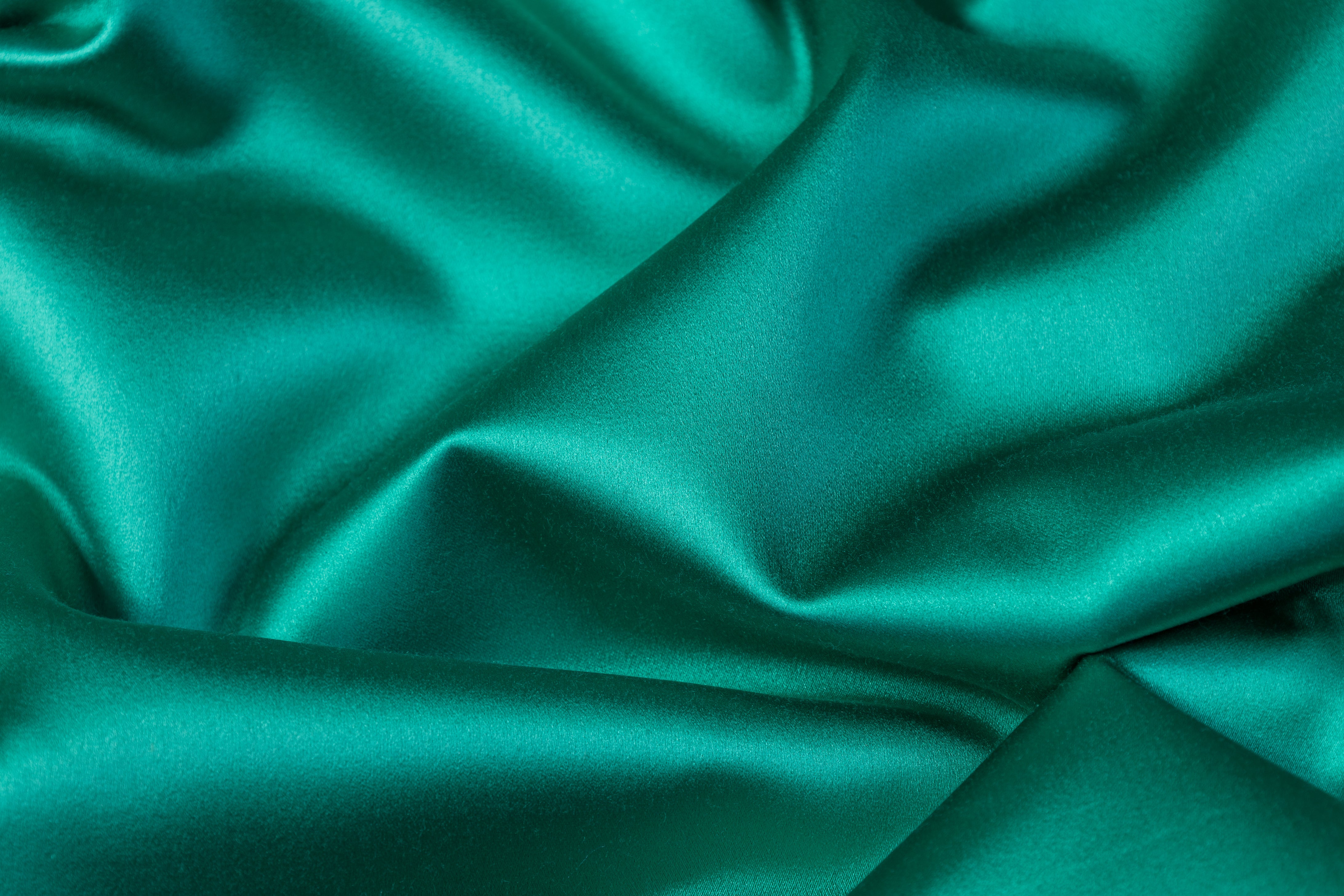 Italian Cotton Backed Silk Viscose Satin - Jade Green