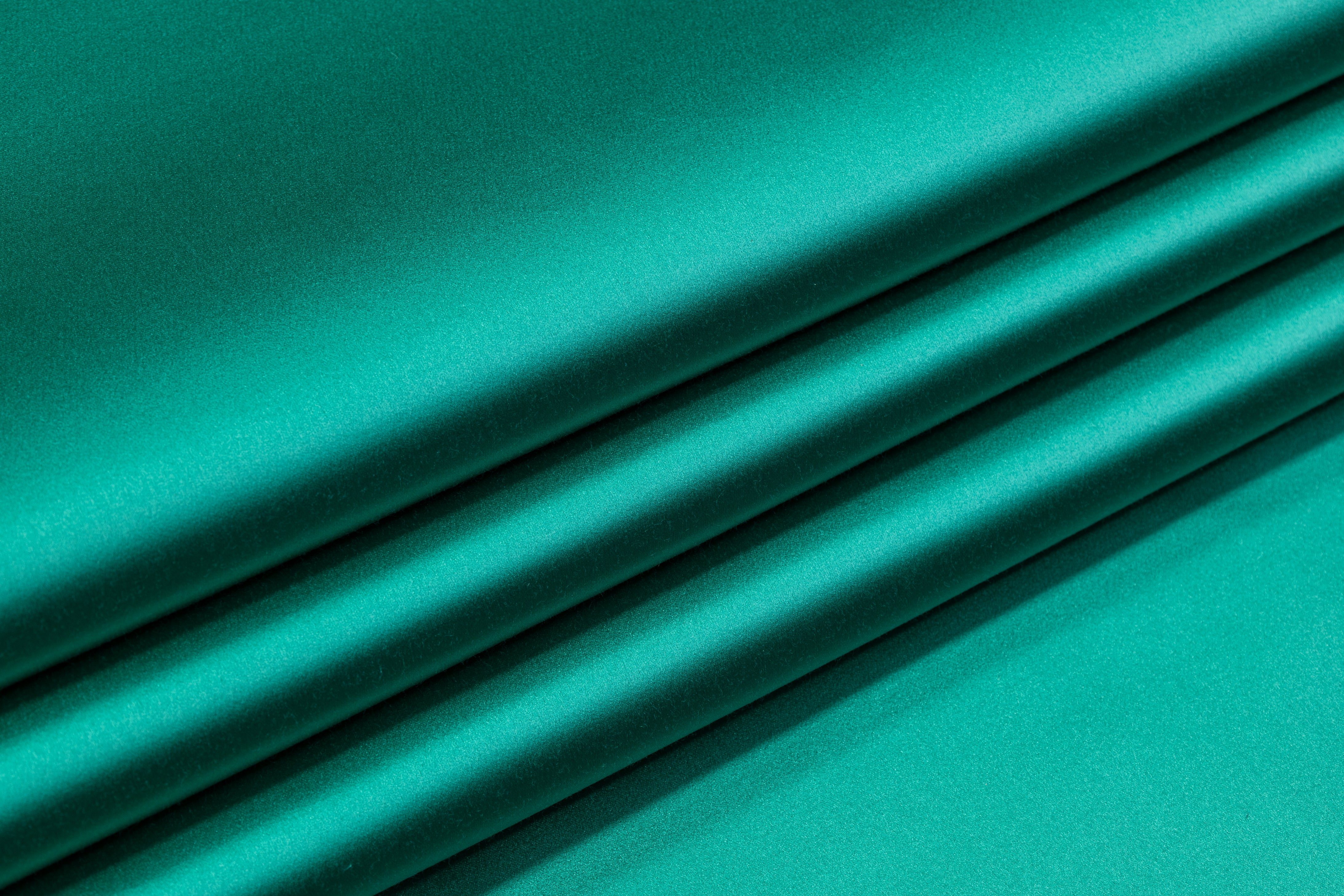 Italian Cotton Backed Silk Viscose Satin - Jade Green
