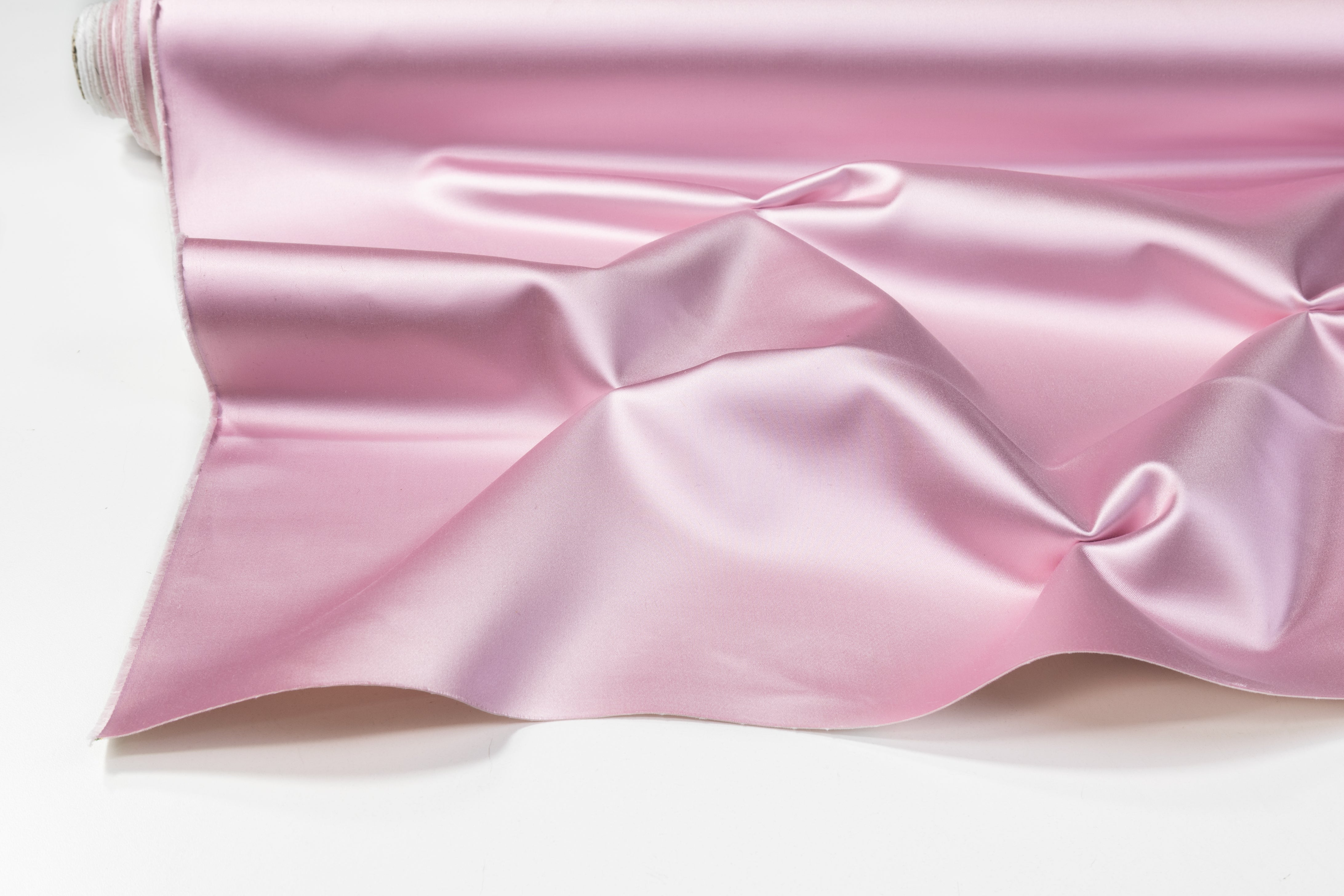 Italian Cotton Backed Silk Viscose Satin - Pink