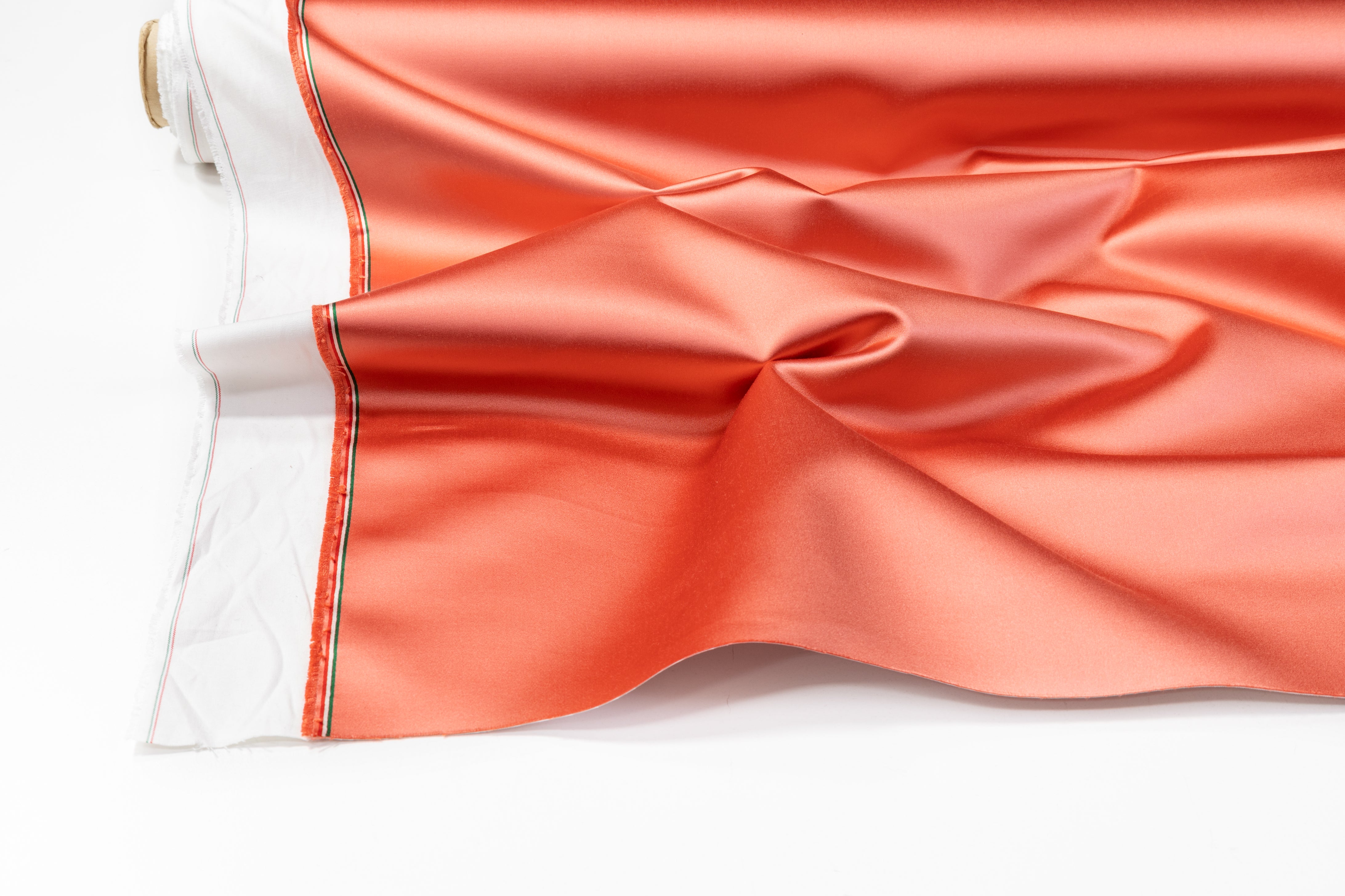 Italian Cotton Backed Silk Viscose Satin - Coral Pink