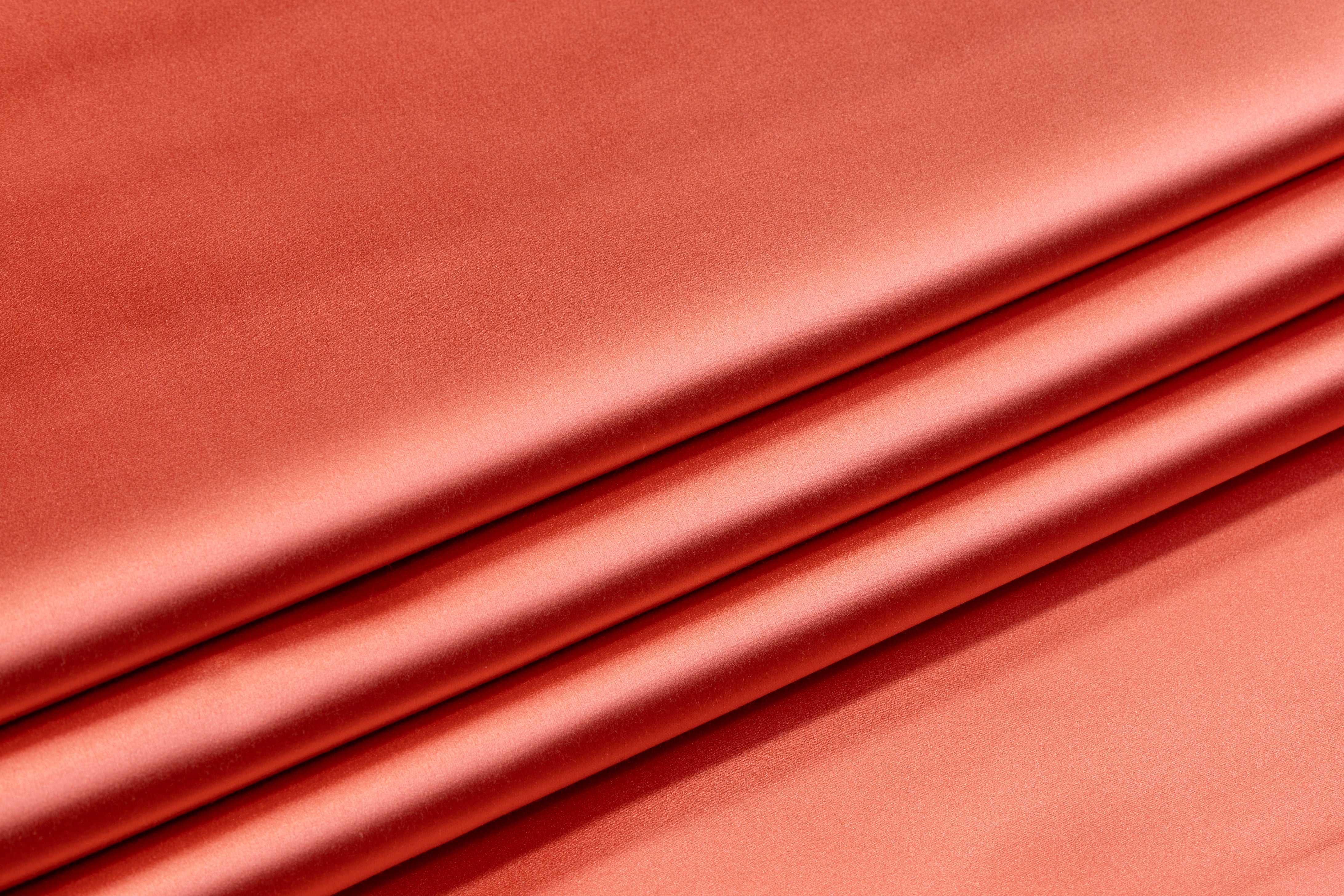 Italian Cotton Backed Silk Viscose Satin - Coral Pink