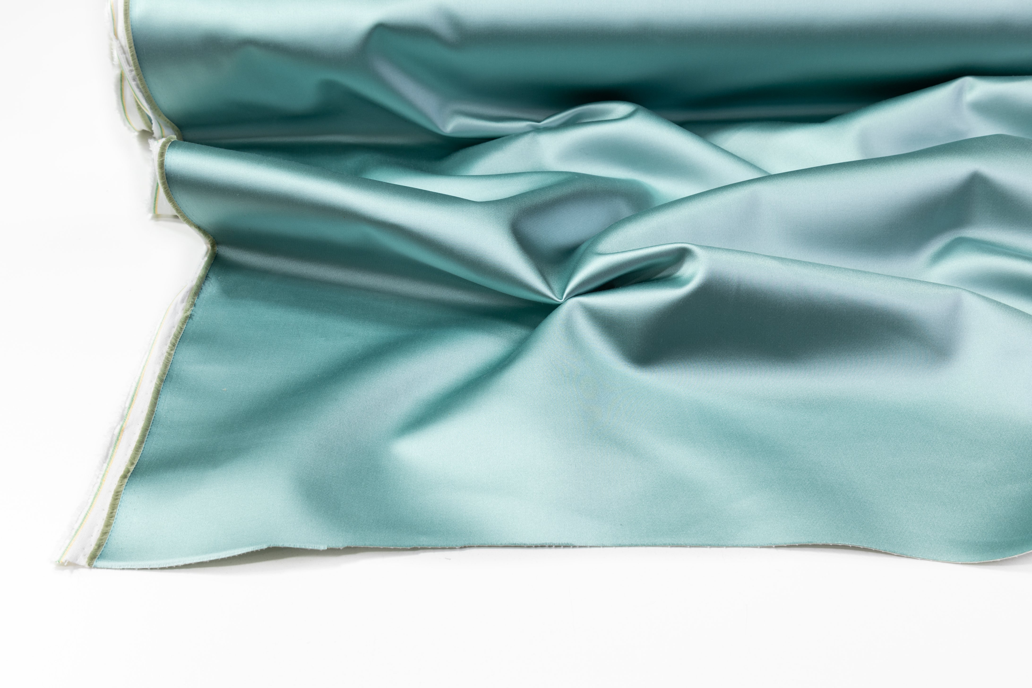 Italian Cotton Backed Silk Viscose Satin - Mint