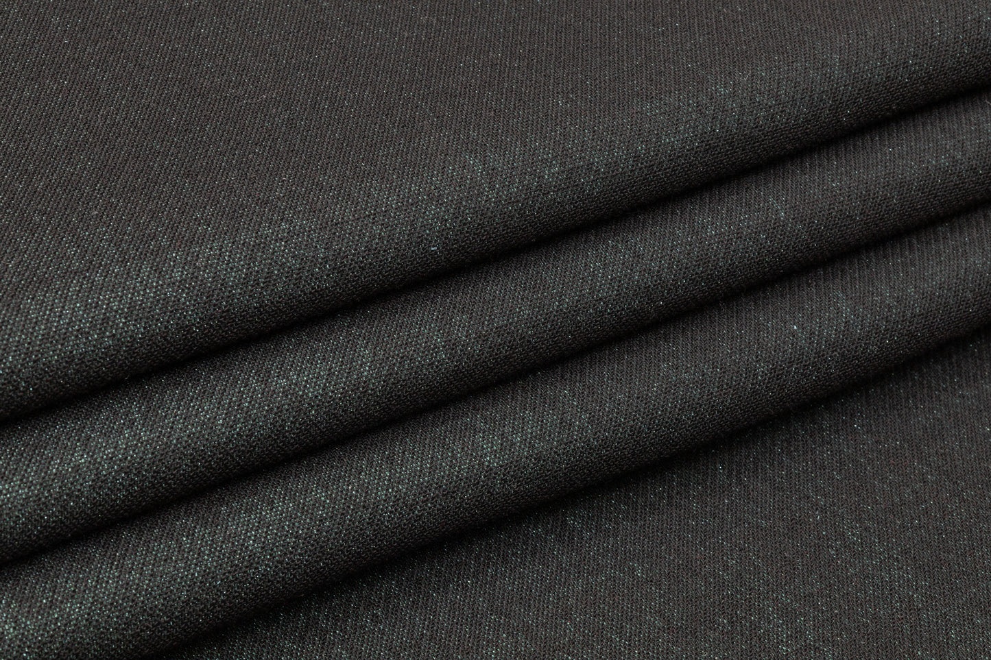 Metallic Wool Blend Tweed - Black / Teal Green