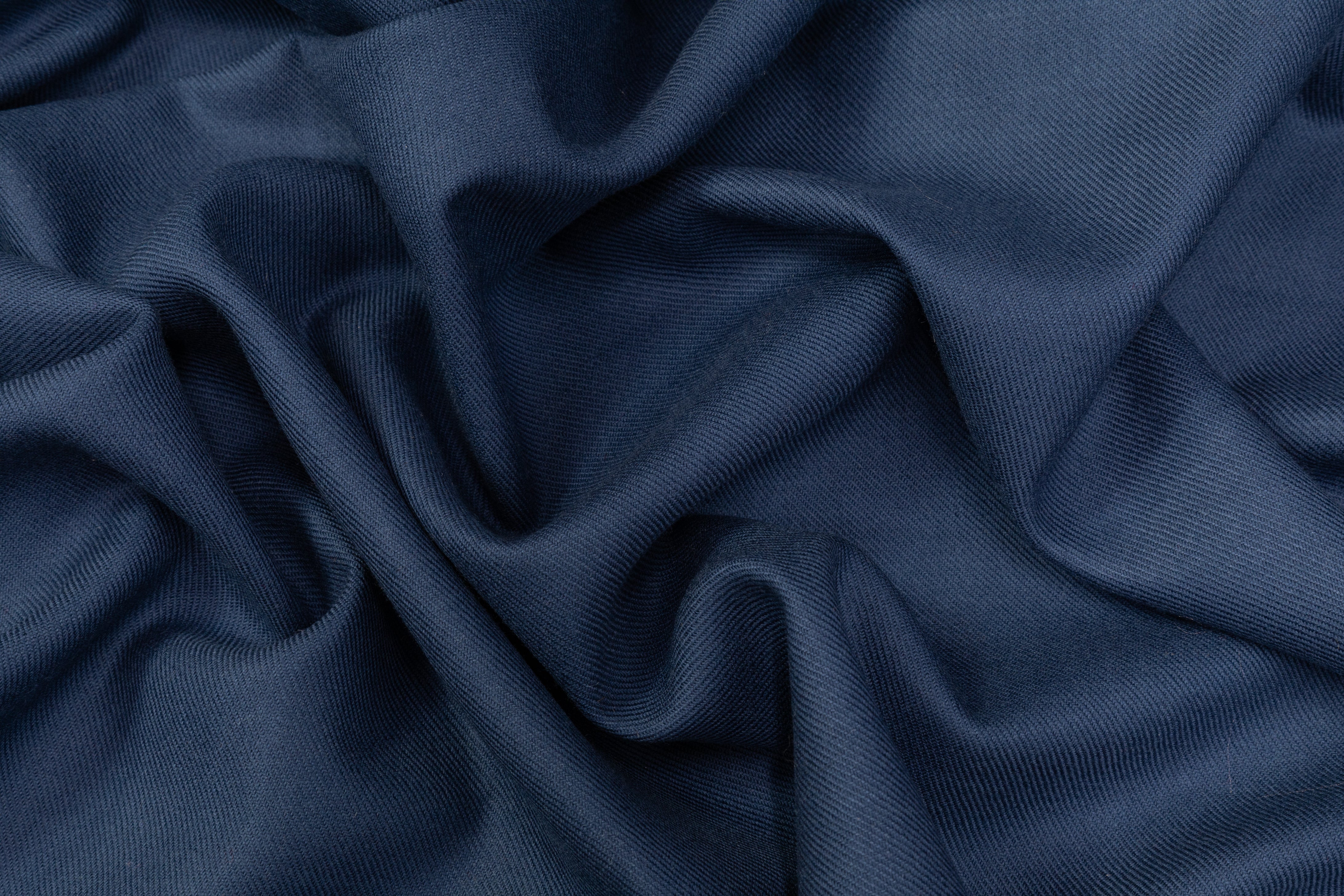 Solid Italian Wool Twill Suiting - Blue