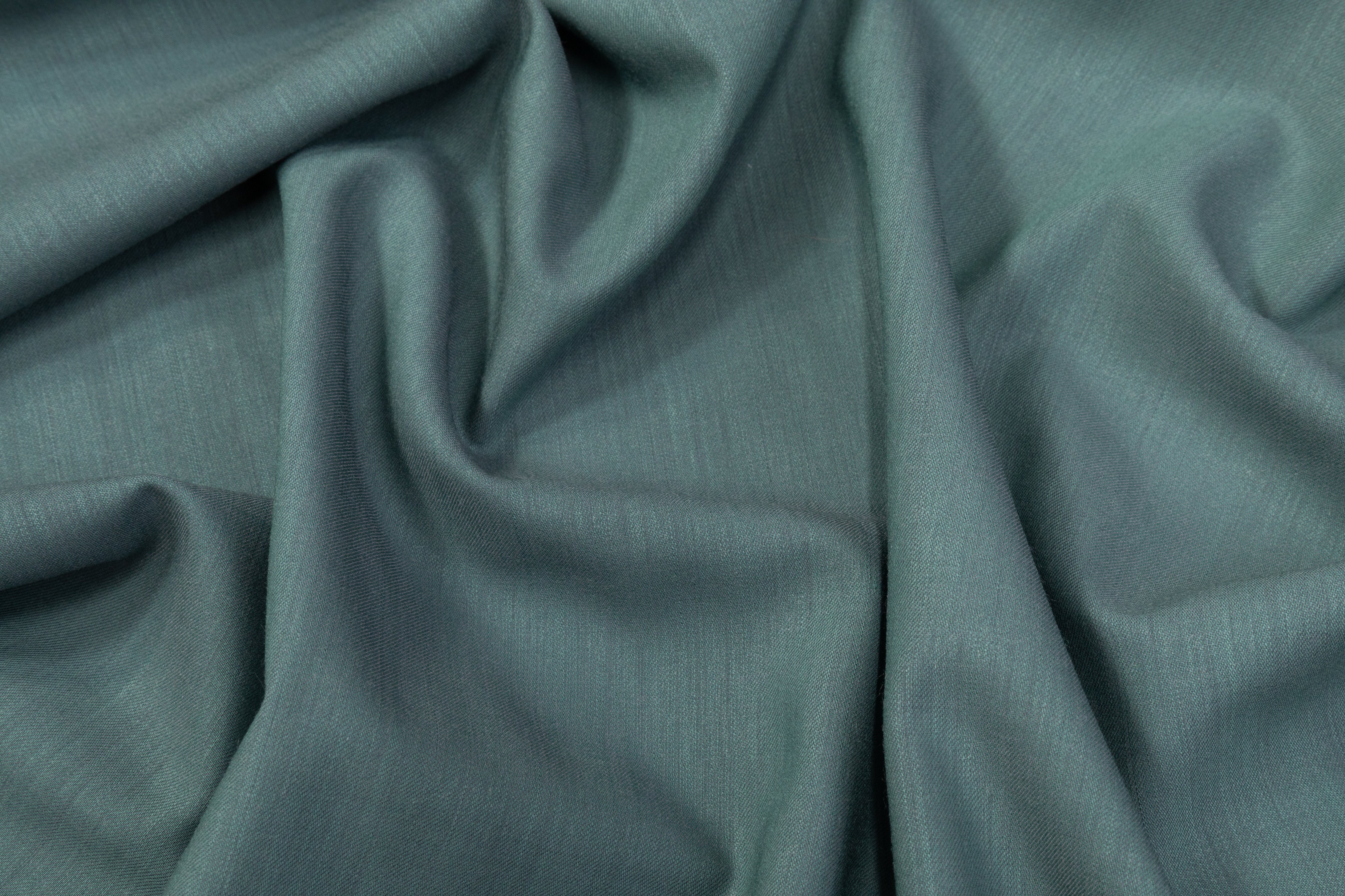 Double-Faced Two-Tone Italian Wool Suiting - Green